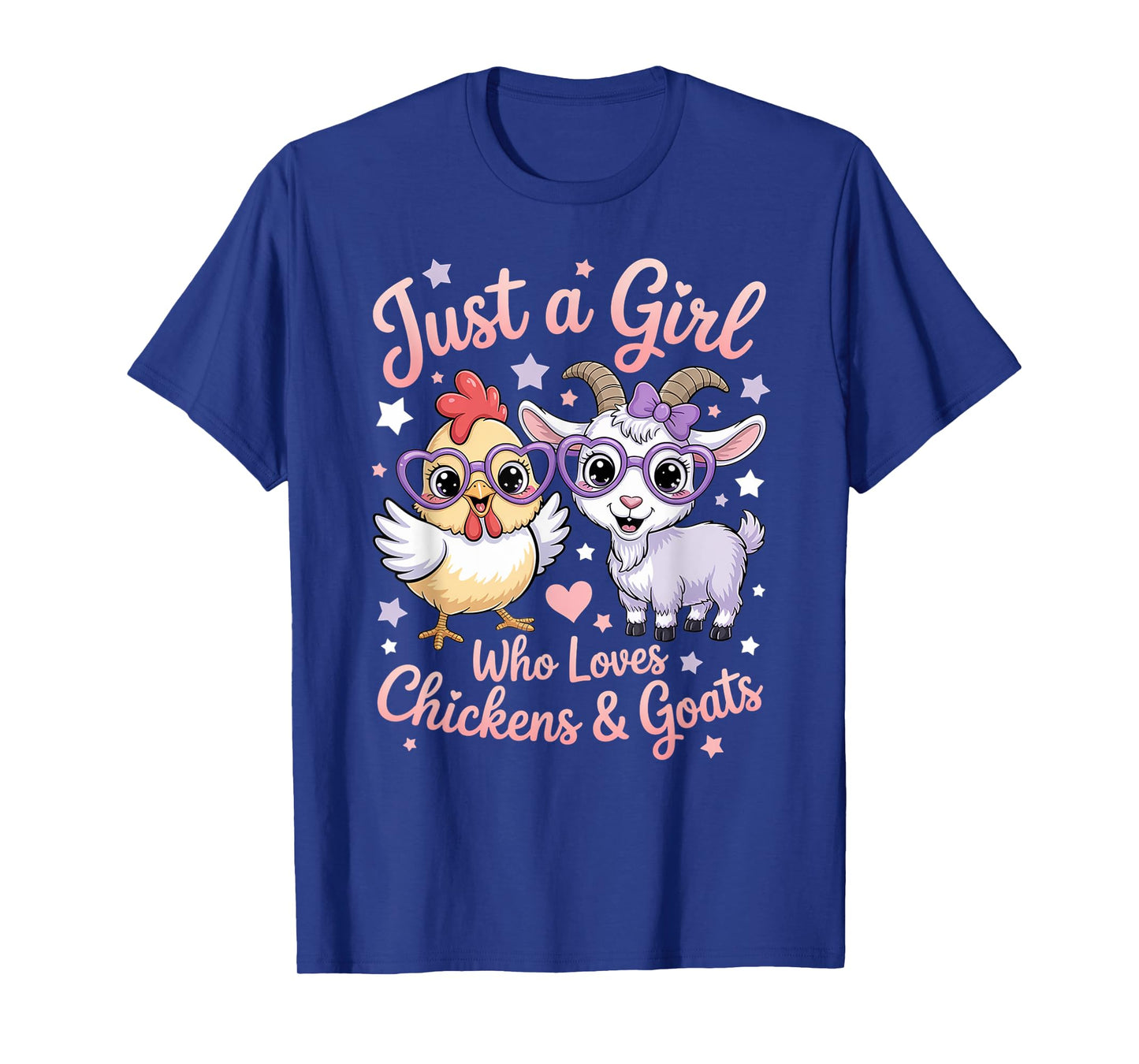 Cute Just A Girl Who Loves Chickens and Goats Farming Farmer T-Shirt