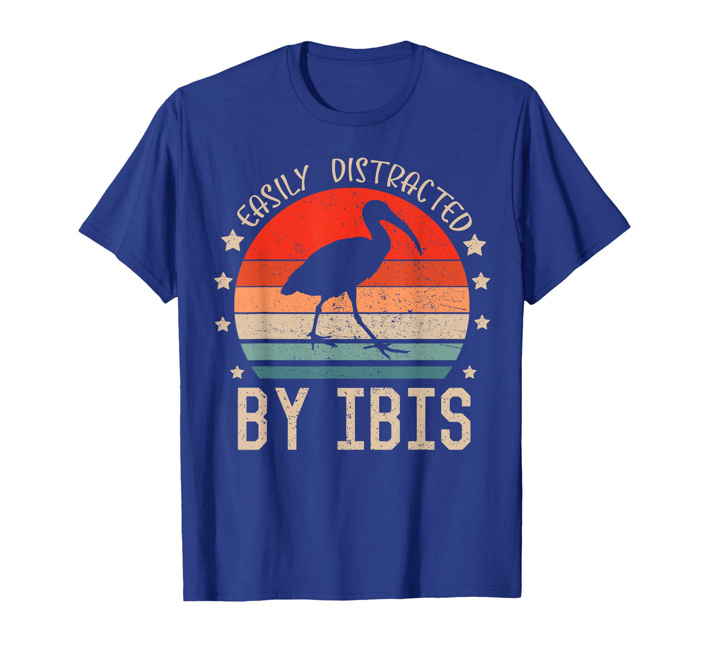 Easily Distracted By Ibis Retro Funny Birds Ibis Lover T-Shirt
