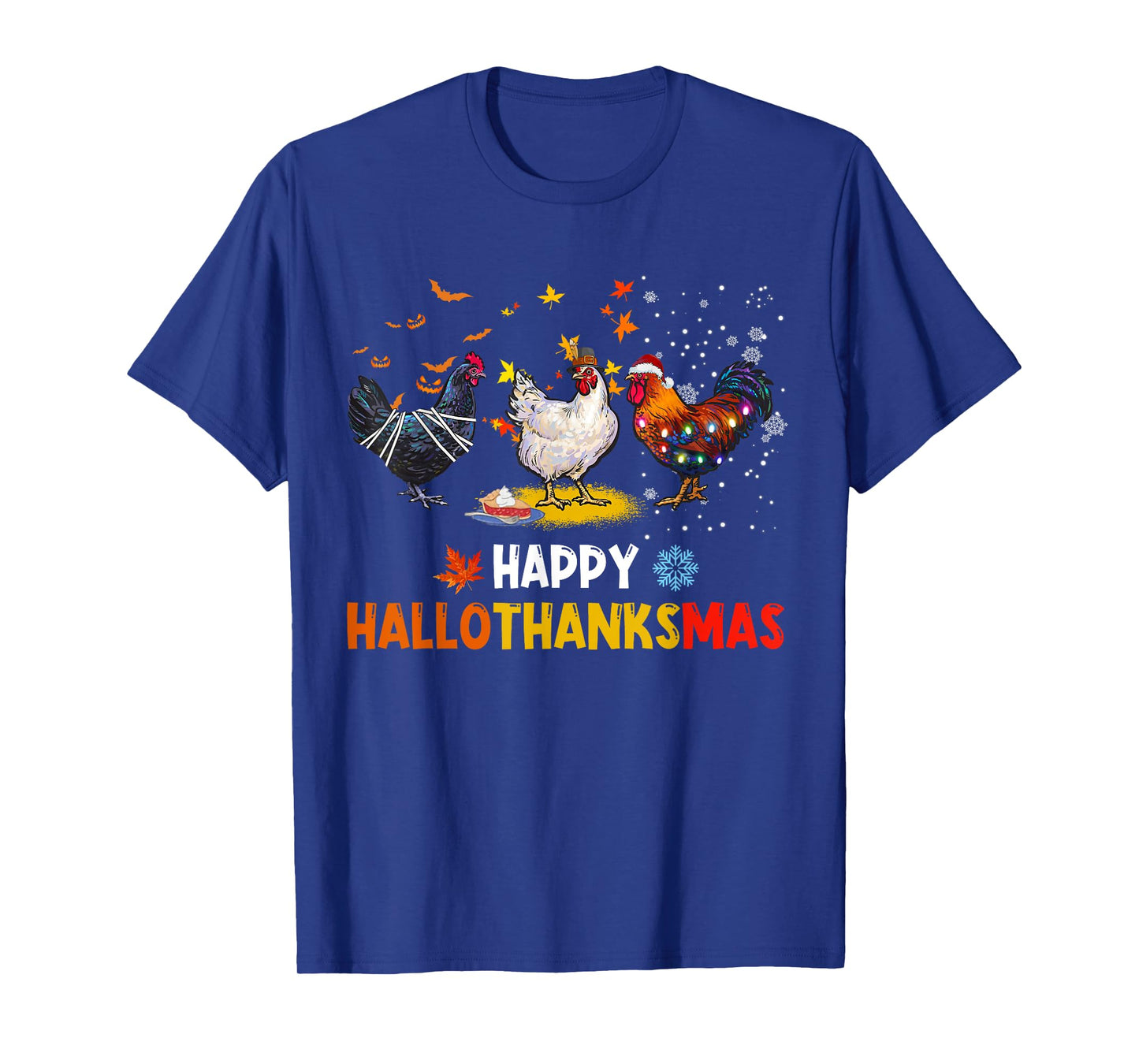 Chicken Halloween Happy Hallothanksmas Autumn Thanksgiving T-Shirt