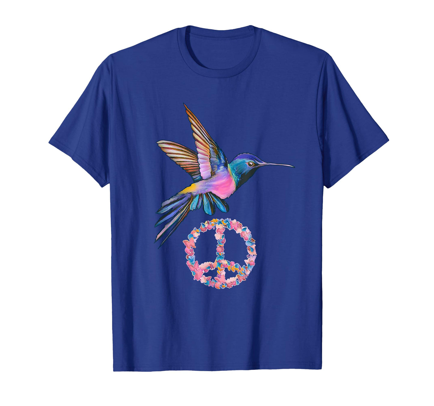 HUMMINGBIRD PEACE BIRD FLOWER POWER Hippie Tee gift women T-Shirt