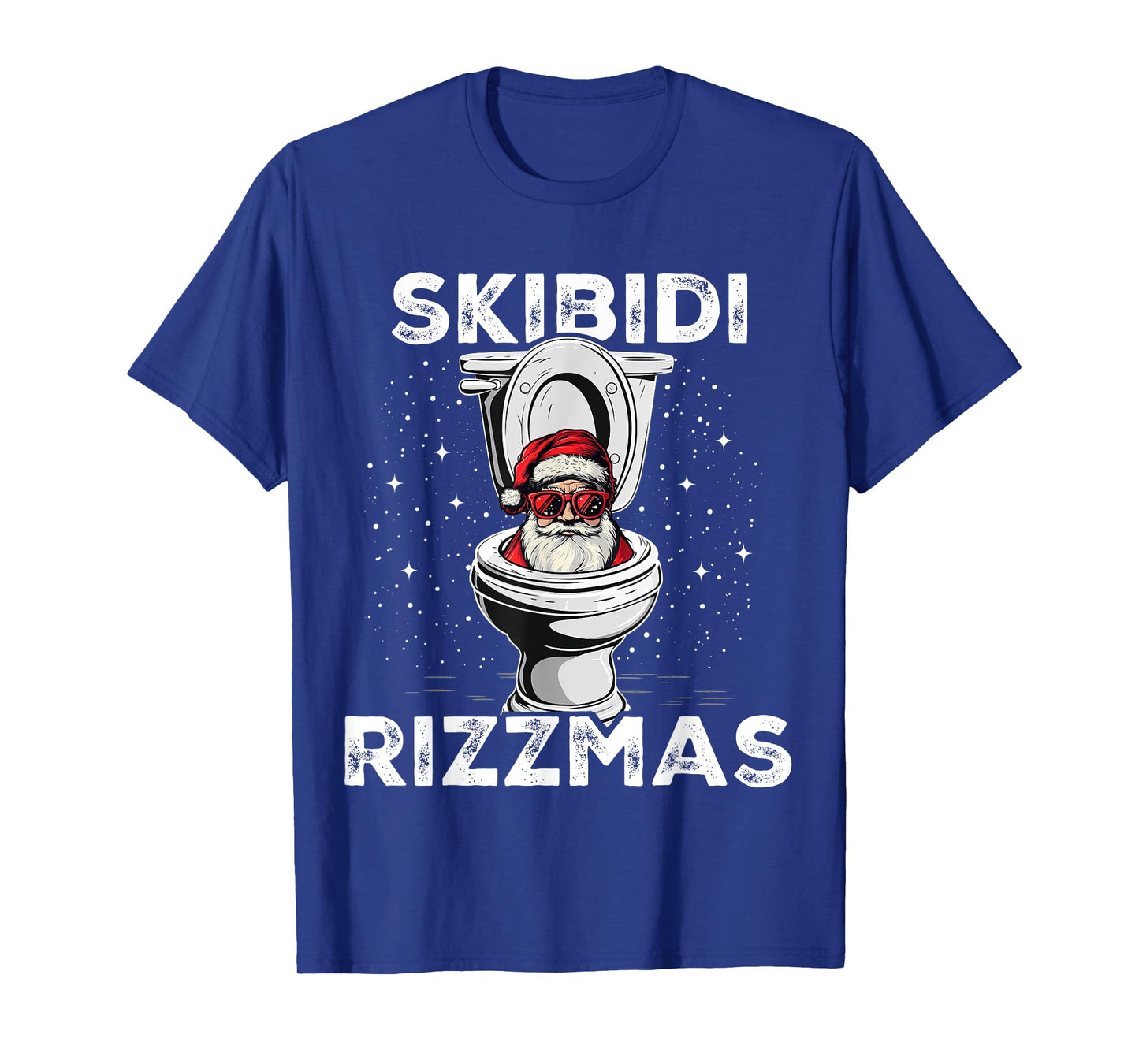 Skibidi Rizzmas Funny Toilet Santa White Elephant Christmas T-Shirt
