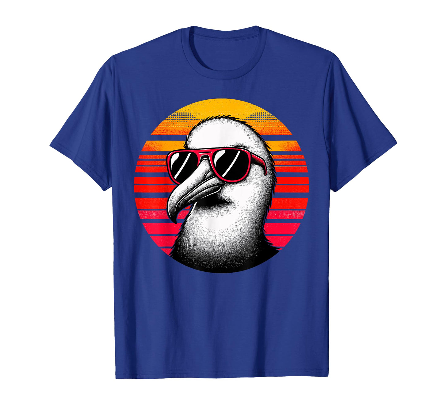 Albatross Bird Sunglasses Sunset Retro Style Vintage 70s T-Shirt