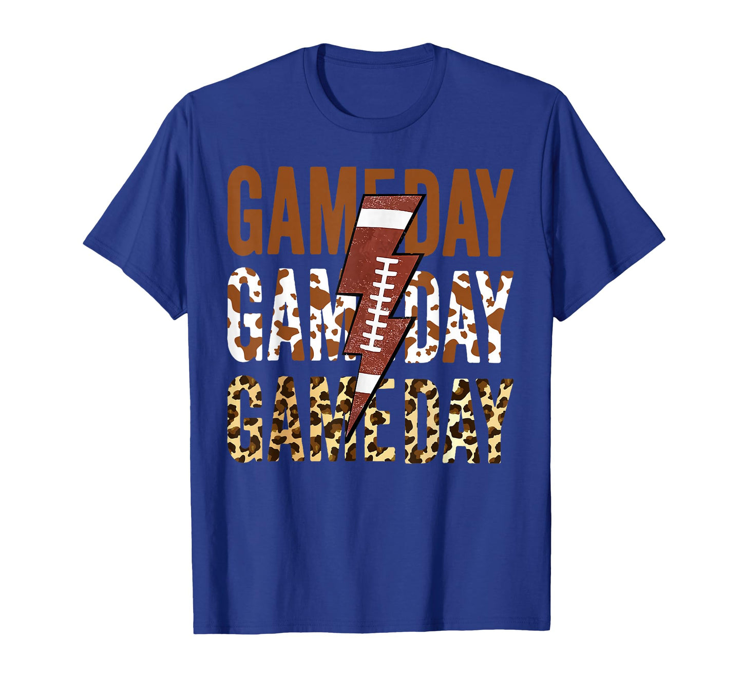 Vintage Game Day Football Leopard Men Women Kids T-Shirt
