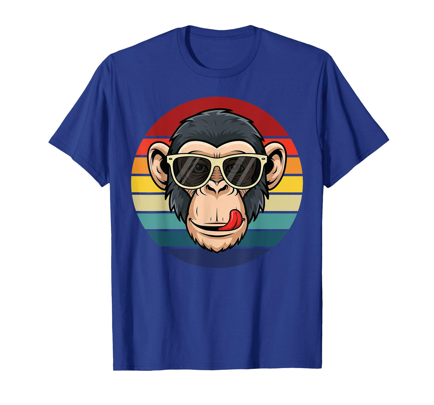 Funny Monkey Cartoon Retro Sunset for Men Women Kids Girls T-Shirt
