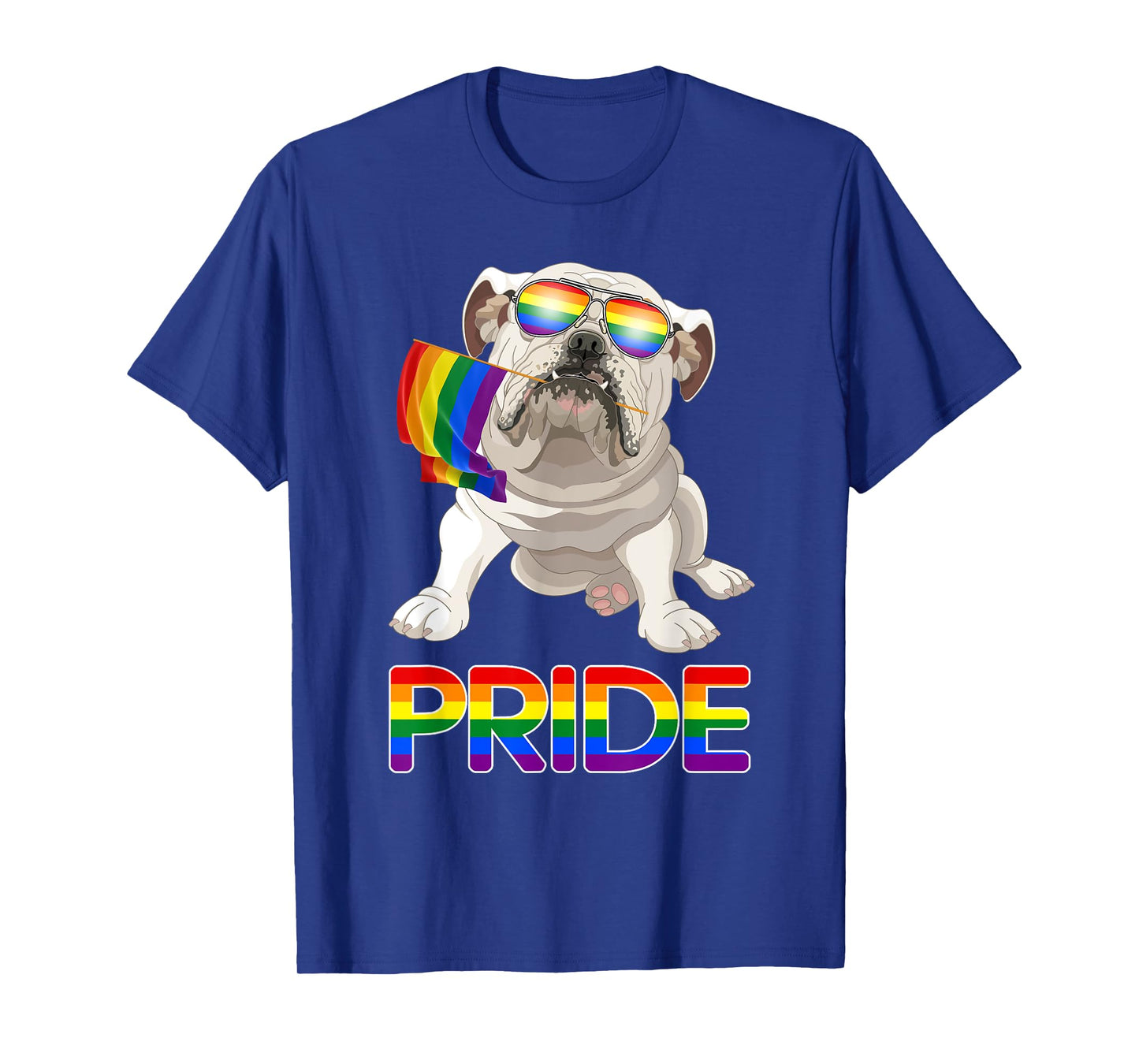 Cute Gay Lesbian Pride LGBTQ Flag Shirt English Bulldog Gift Men Women T-Shirt
