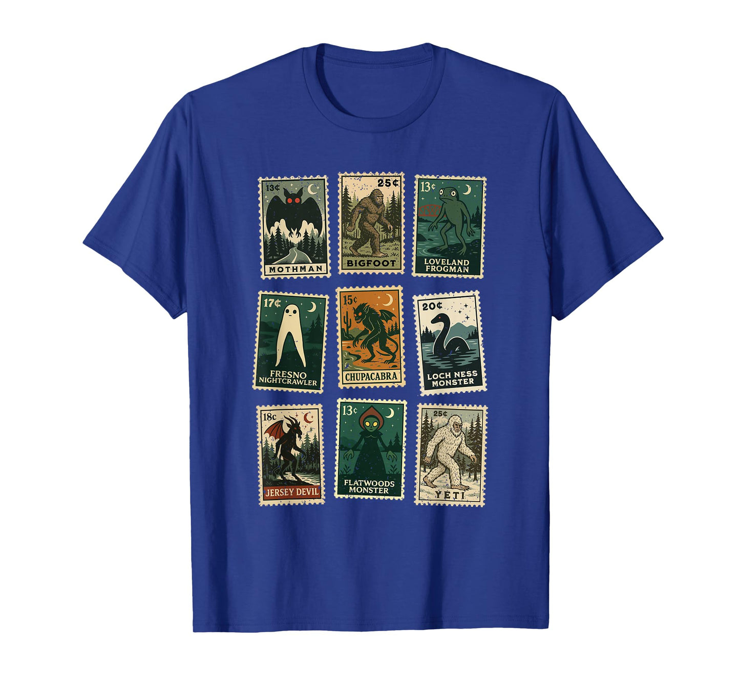 Cryptid Monster Stamps T-Shirt
