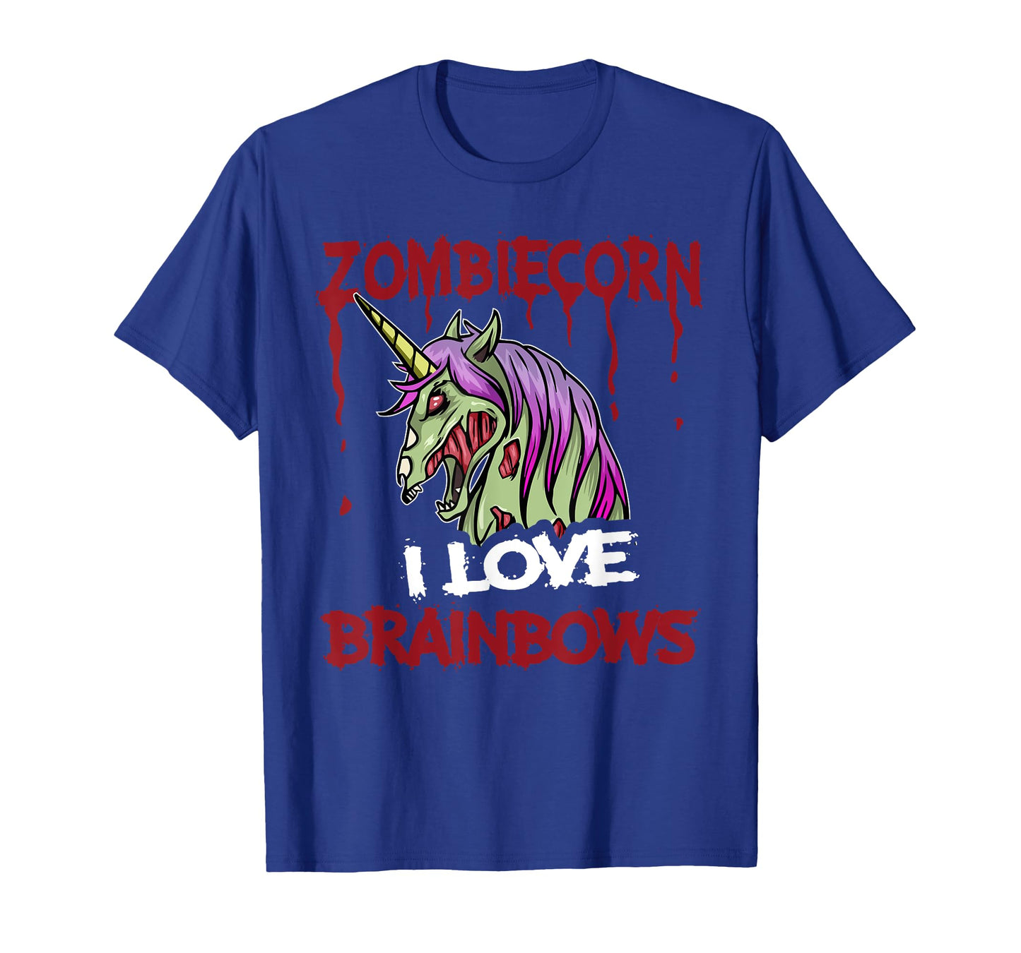 Zombie Unicorn I Love Brainbows Brains Funny Gothic Goth T-Shirt