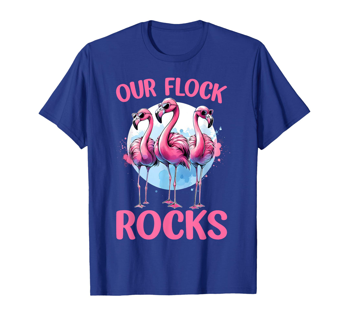 Our Flock Rocks Flamingos Lover Family Vacation Group T-Shirt