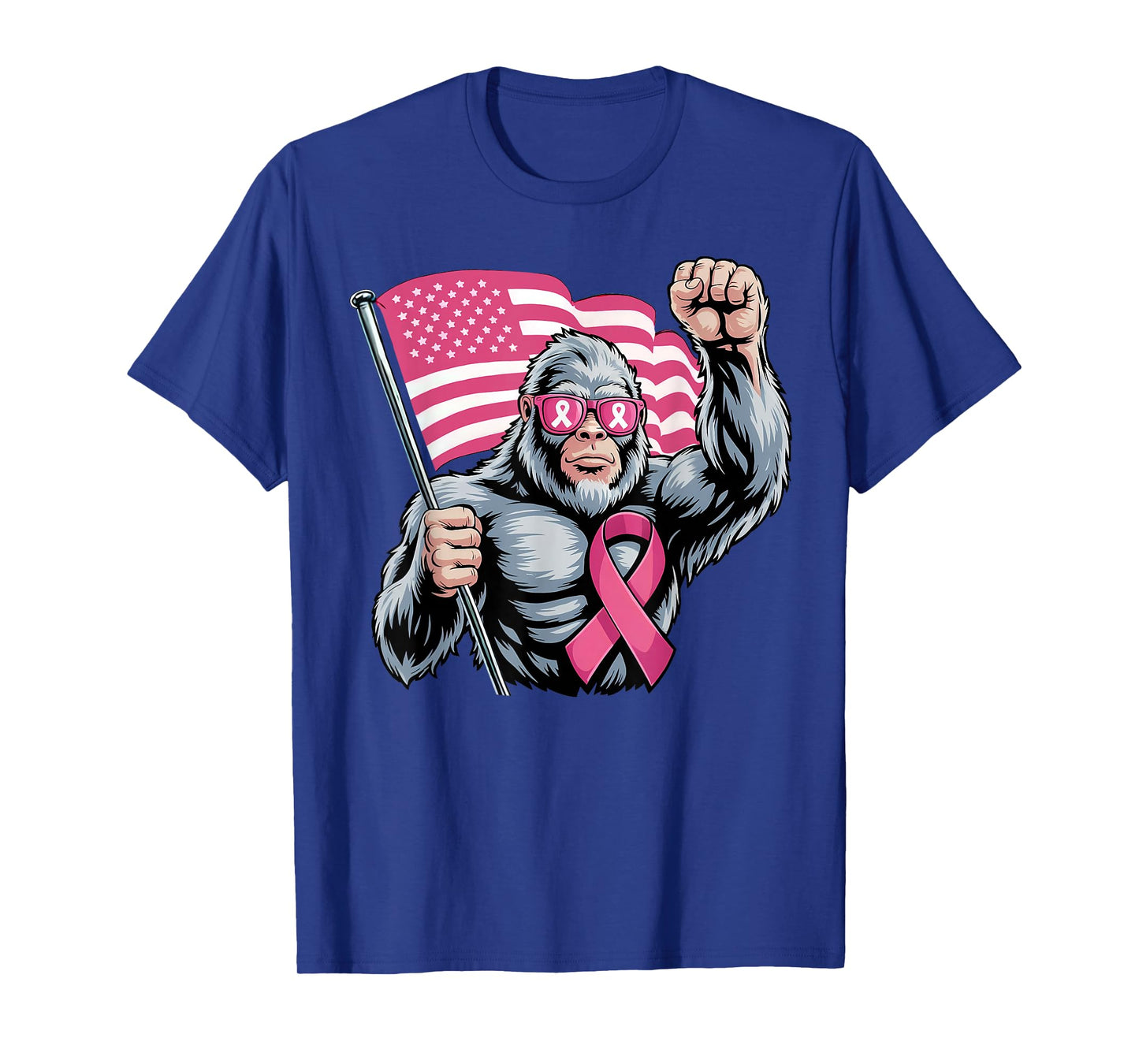 Bigfoot Pink Ribbon Fight Breast Cancer Awareness T-Shirt