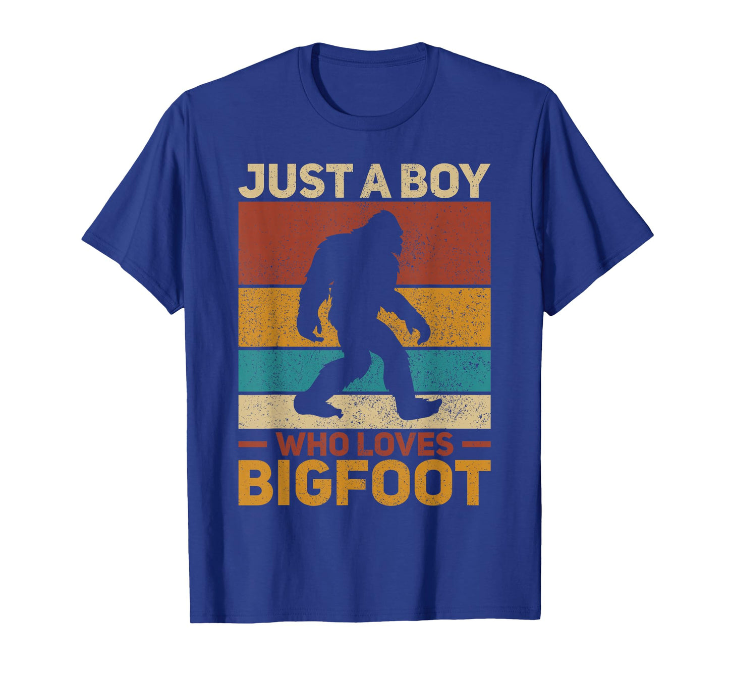 Just A Boy Who Loves Bigfoot Mens Big Foot Kids Sasquatch T-Shirt