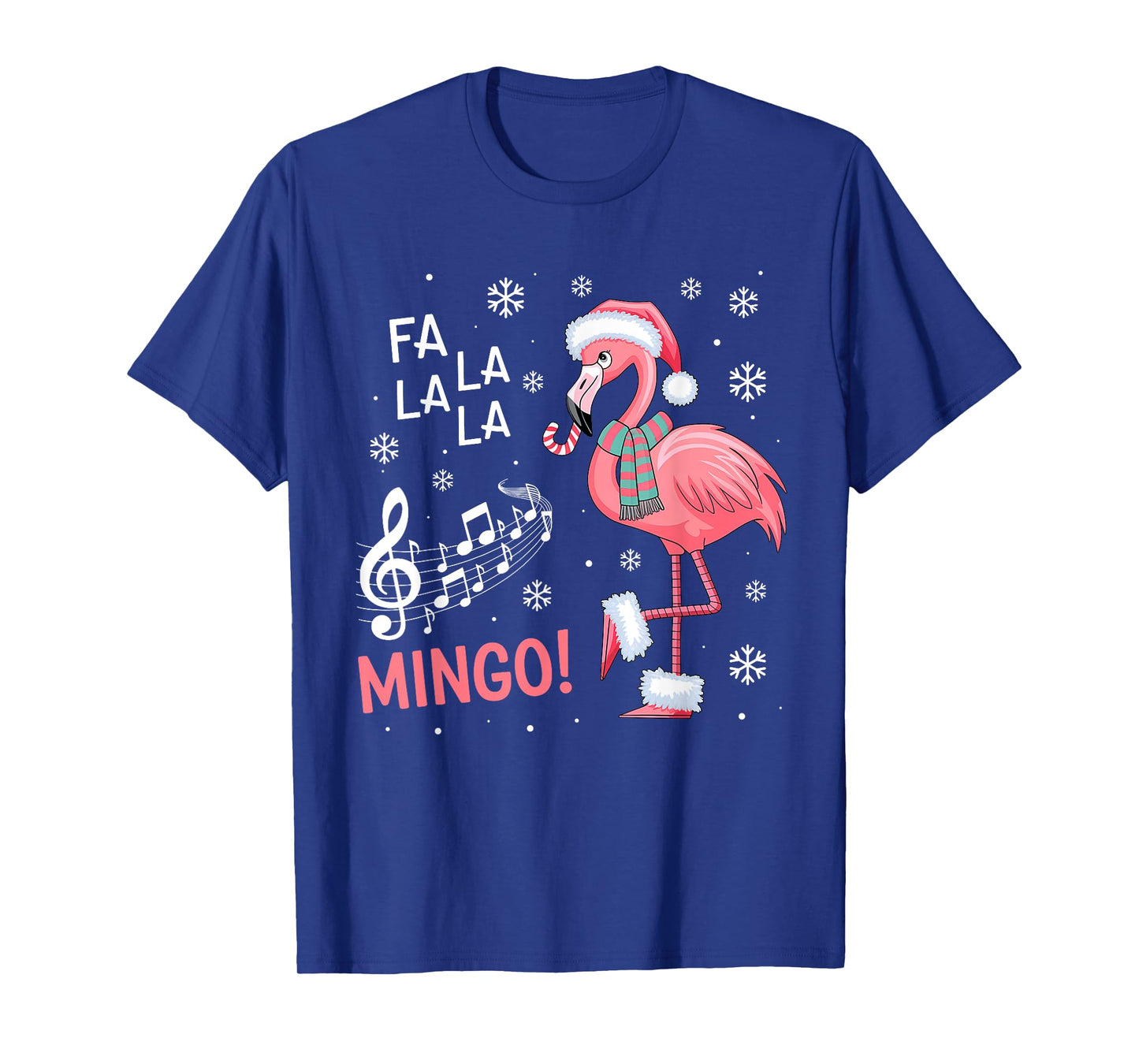 Fa La La Mingo Flamingo Candy Cane Christmas T-Shirt