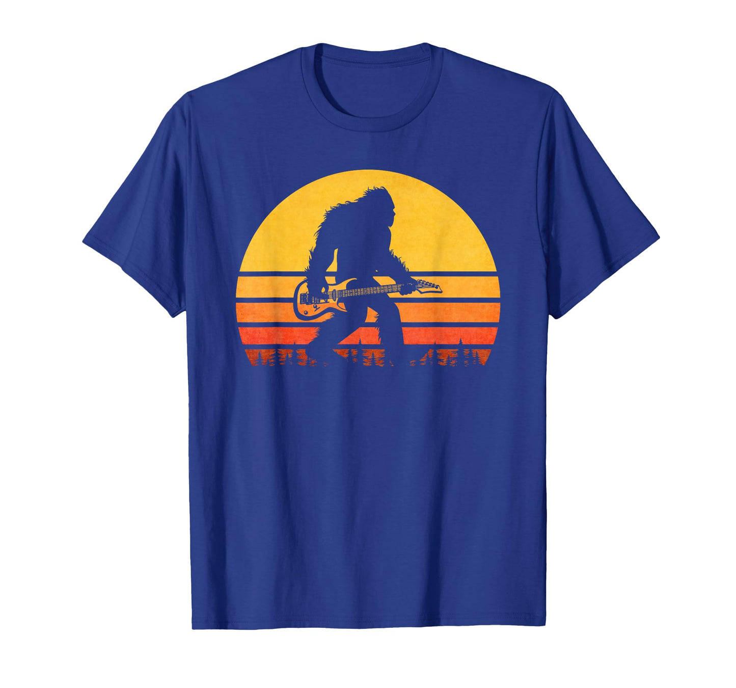 Retro Bigfoot Guitar T-Shirt, Vintage Sasquatch Rocker Tee T-Shirt