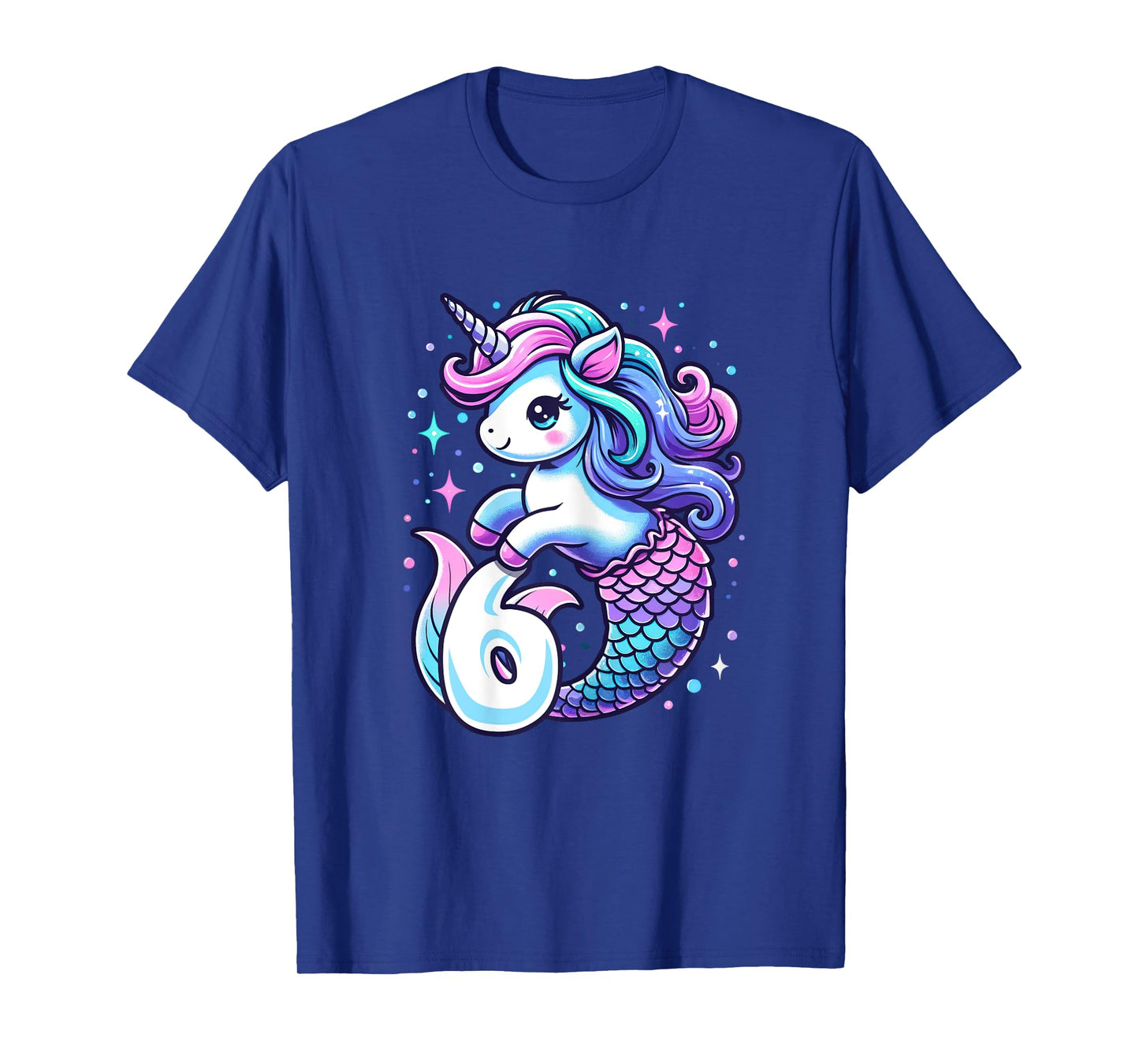 Unicorn Mermaid 6th Birthday 6 Year Old Party Girls Outfit T-Shirt