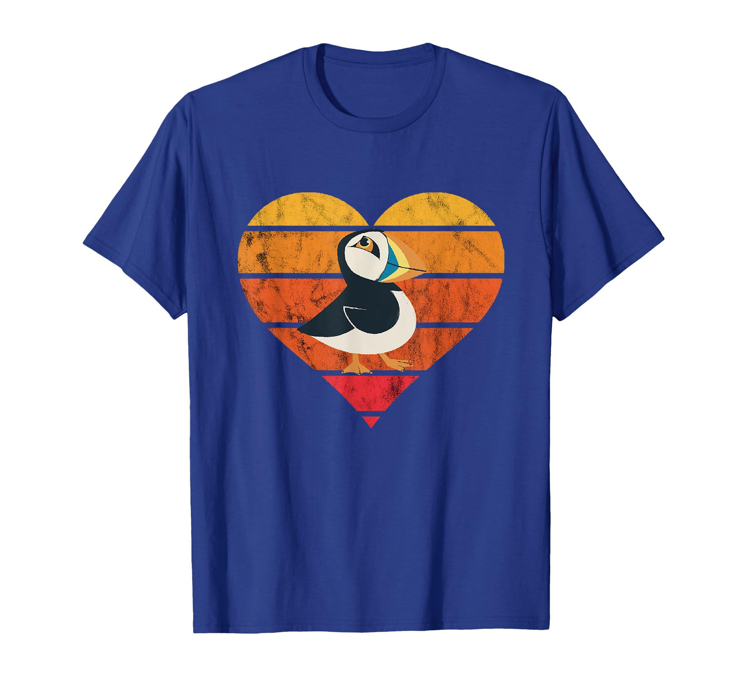 Puffin Bird Heart Retro Vintage Seabird Lover Puffin Lover T-Shirt