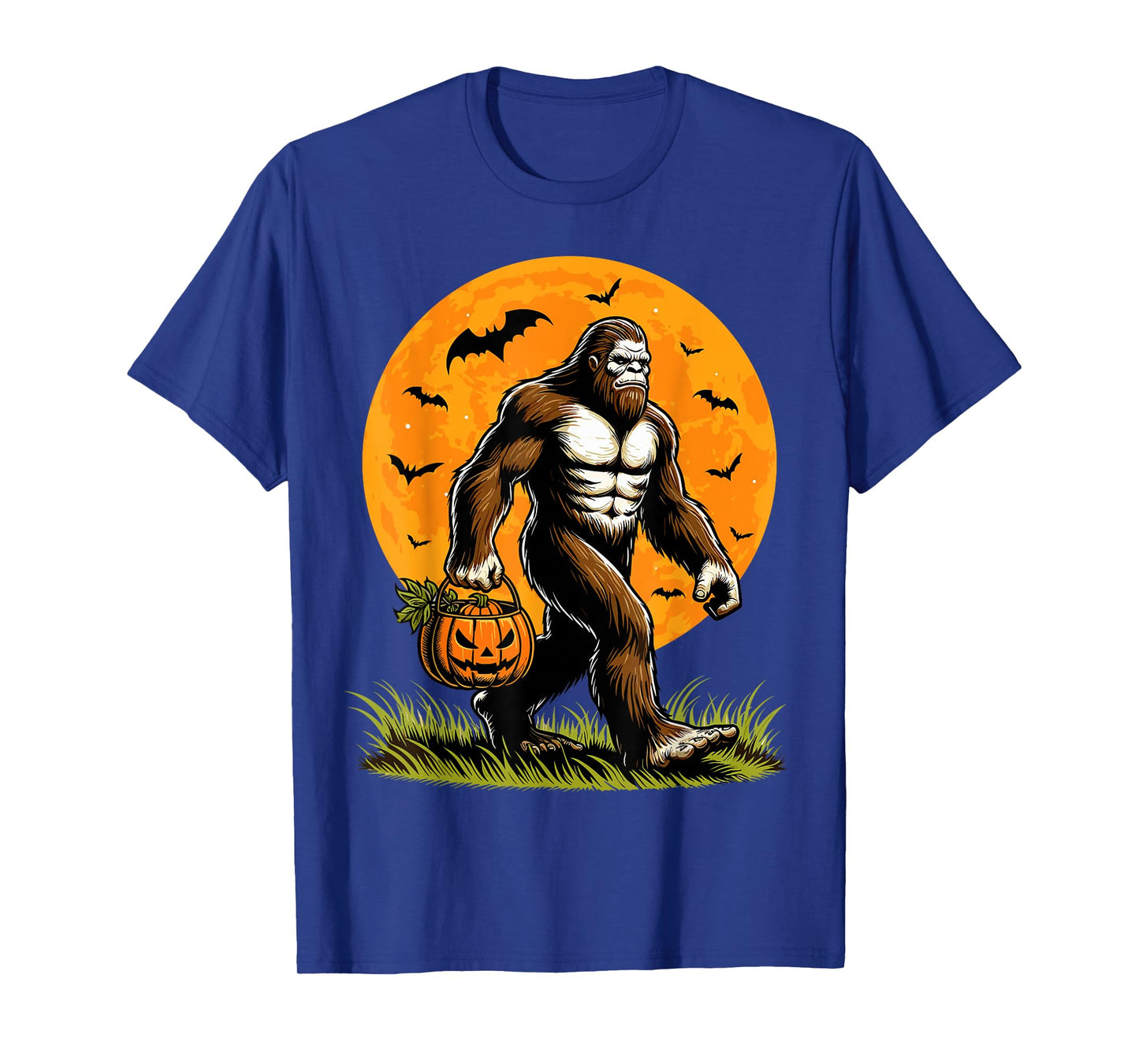 Spooky Bigfoot Halloween Pumpkin Funny Halloween Sasquatch T-Shirt