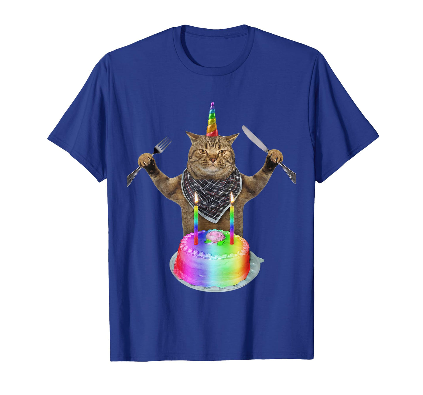 Funny cat unicorn with a birthday cake T-Shirt for Men Women Girls Kids