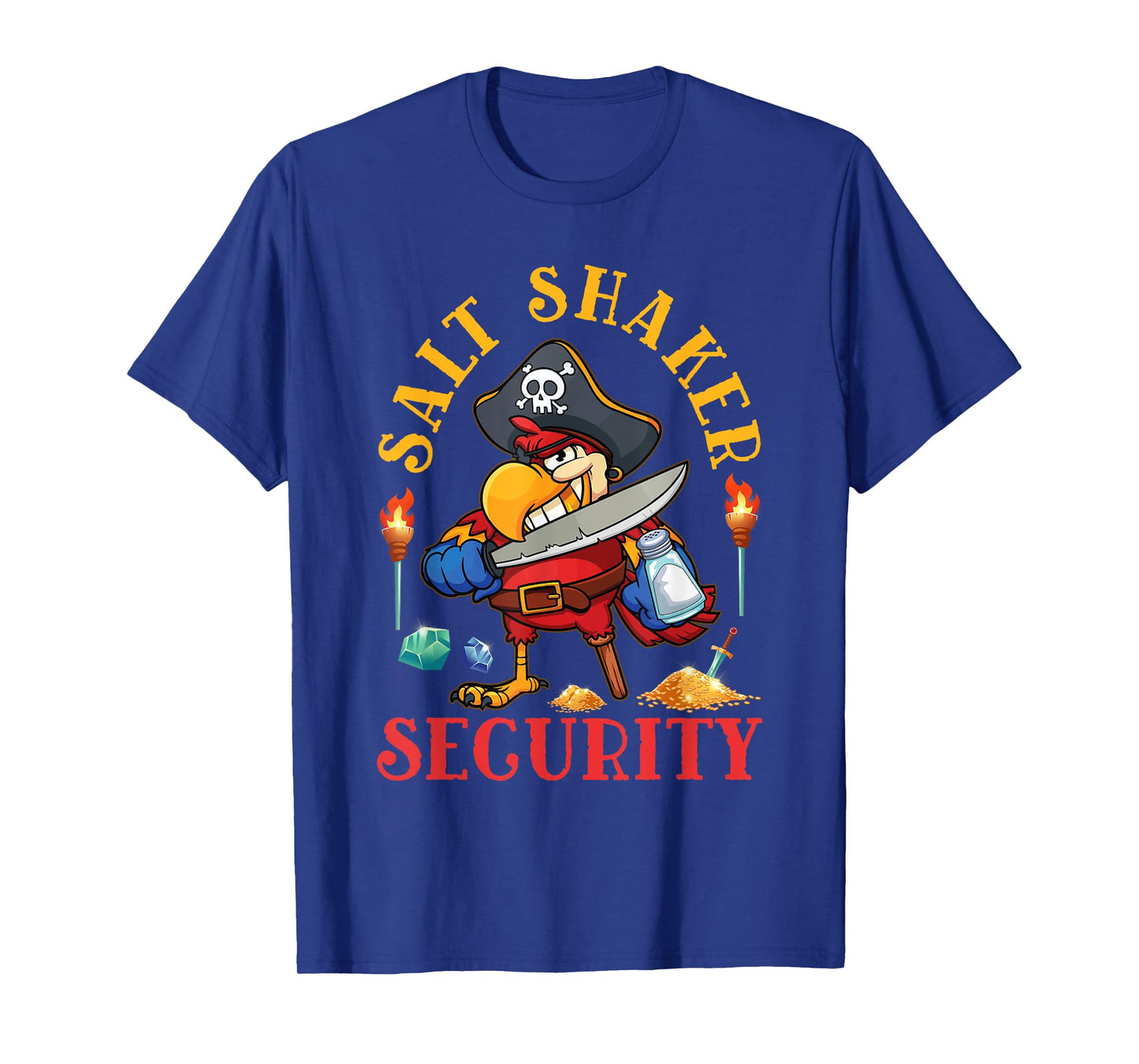 Salt-Shaker Security Pirate Head Parrot Funny Concert T-Shirt