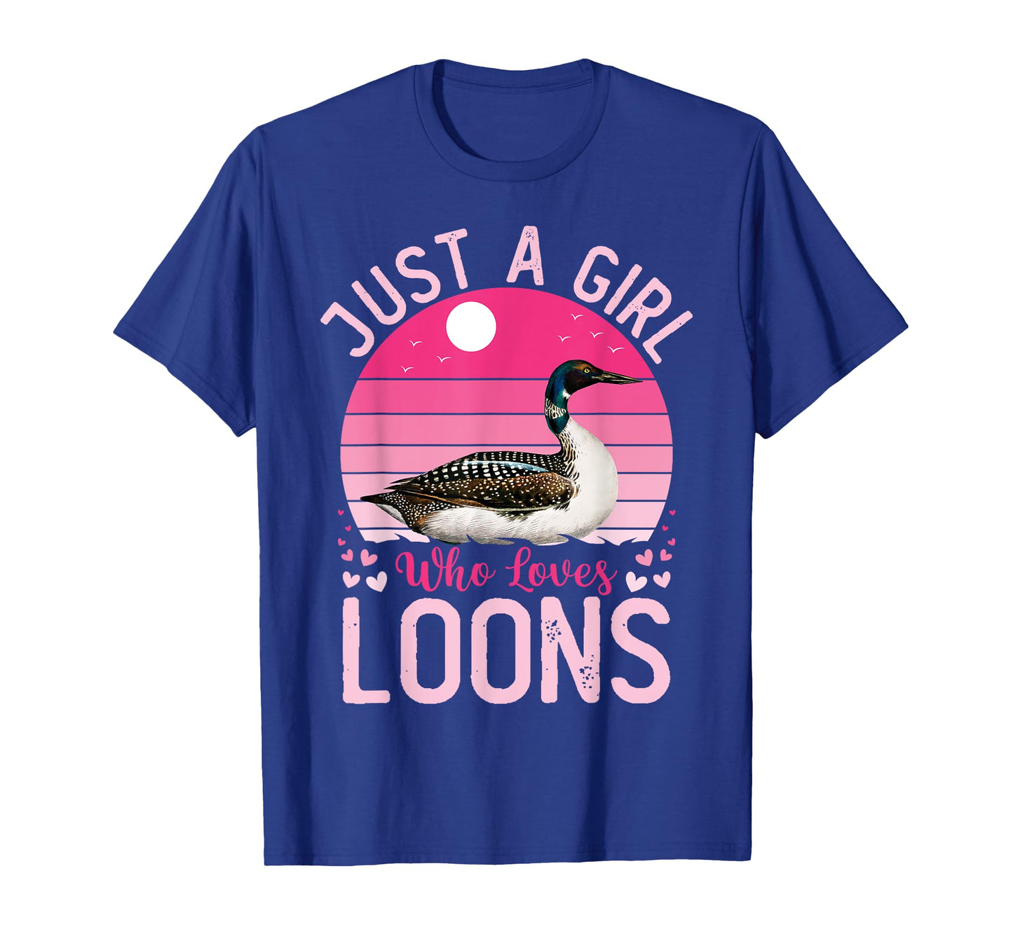 Girls Women Loon Bird Vintage Just A Girl Who Loves Loons T-Shirt