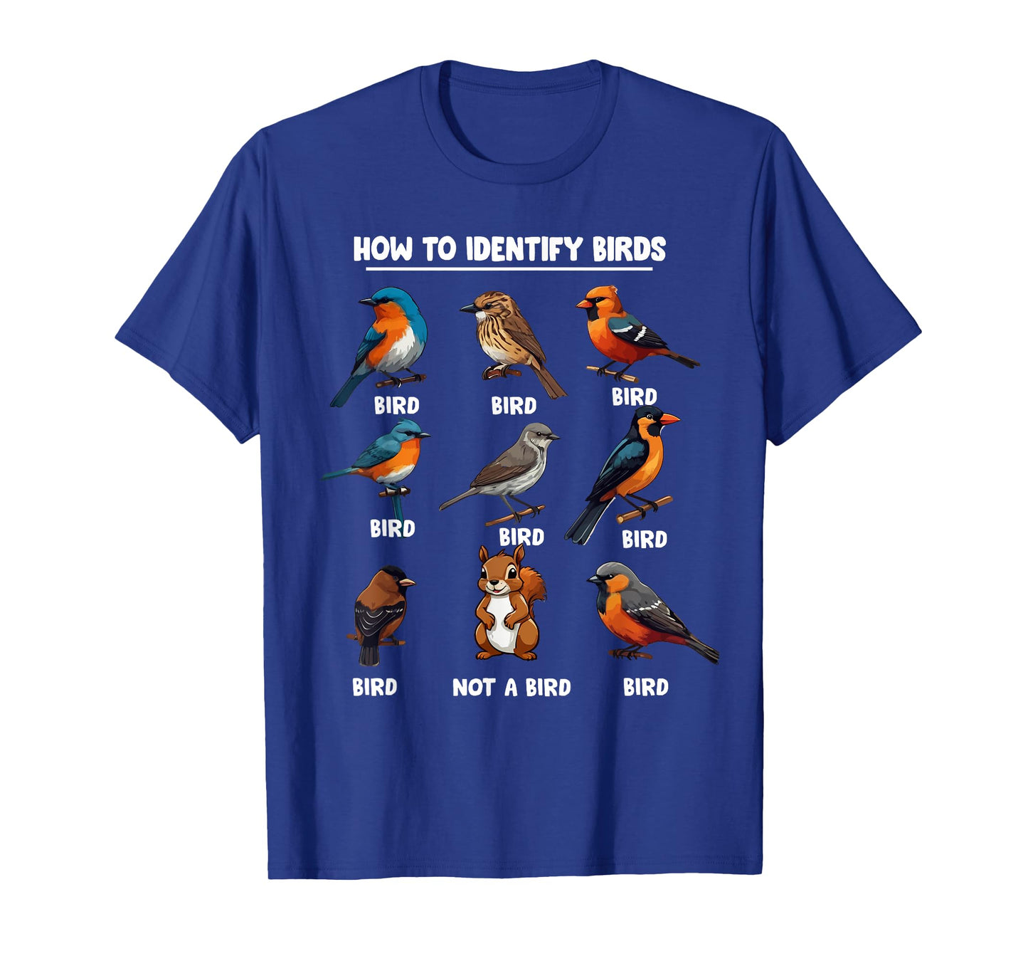 Funny Bird How to Identify Birds - Birds Lovers Watching T-Shirt, Small, Black