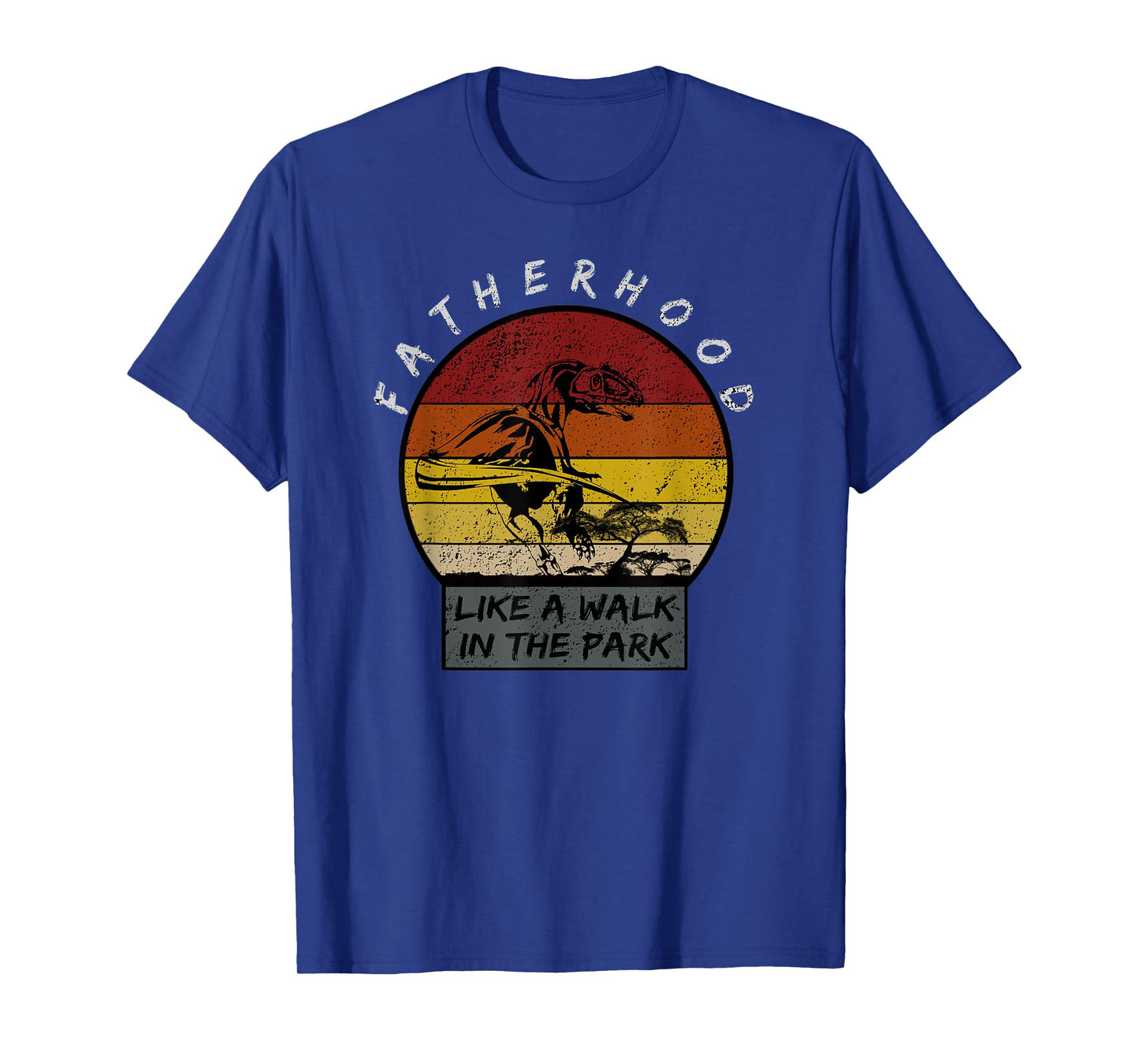 Fatherhood Like A Walk in The Park Dad Retro Sunset T-Shirt