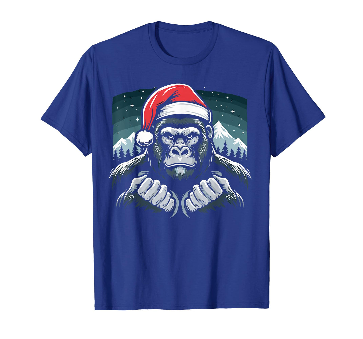 Gorilla Christmas Santa Hat Gorilla For Men Primate Animal T-Shirt