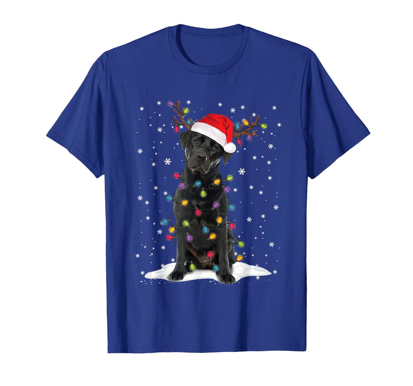 Black Lab Labrador Christmas Tree Reindeer Pajama Dog Xmas Men Women Kids T-Shirt