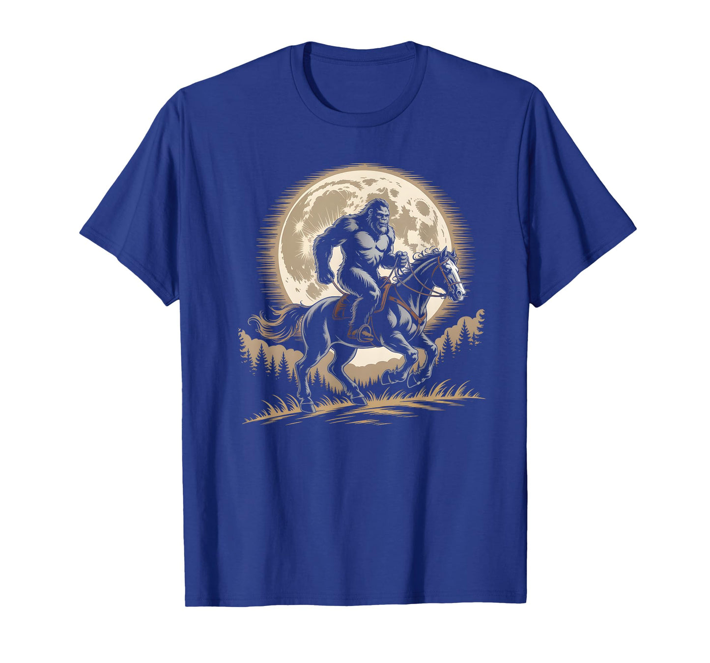 Funny Bigfoot Riding Horse Lover Sasquatch Equestrian Humor T-Shirt