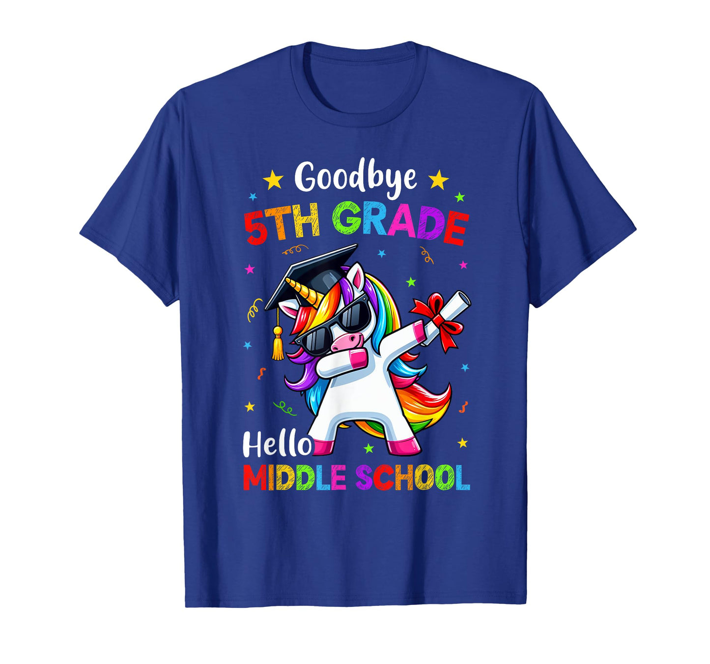 Goodbye 5th Grade Hello Middle school Graduation Unicorn T-Shirt