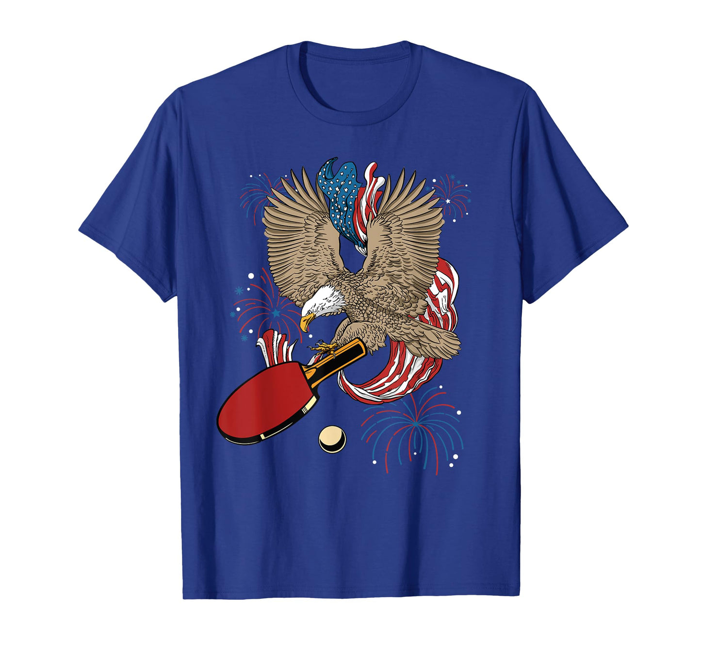 4th Of July Ping Pong Eagle USA Flag America Table Tennis T-Shirt