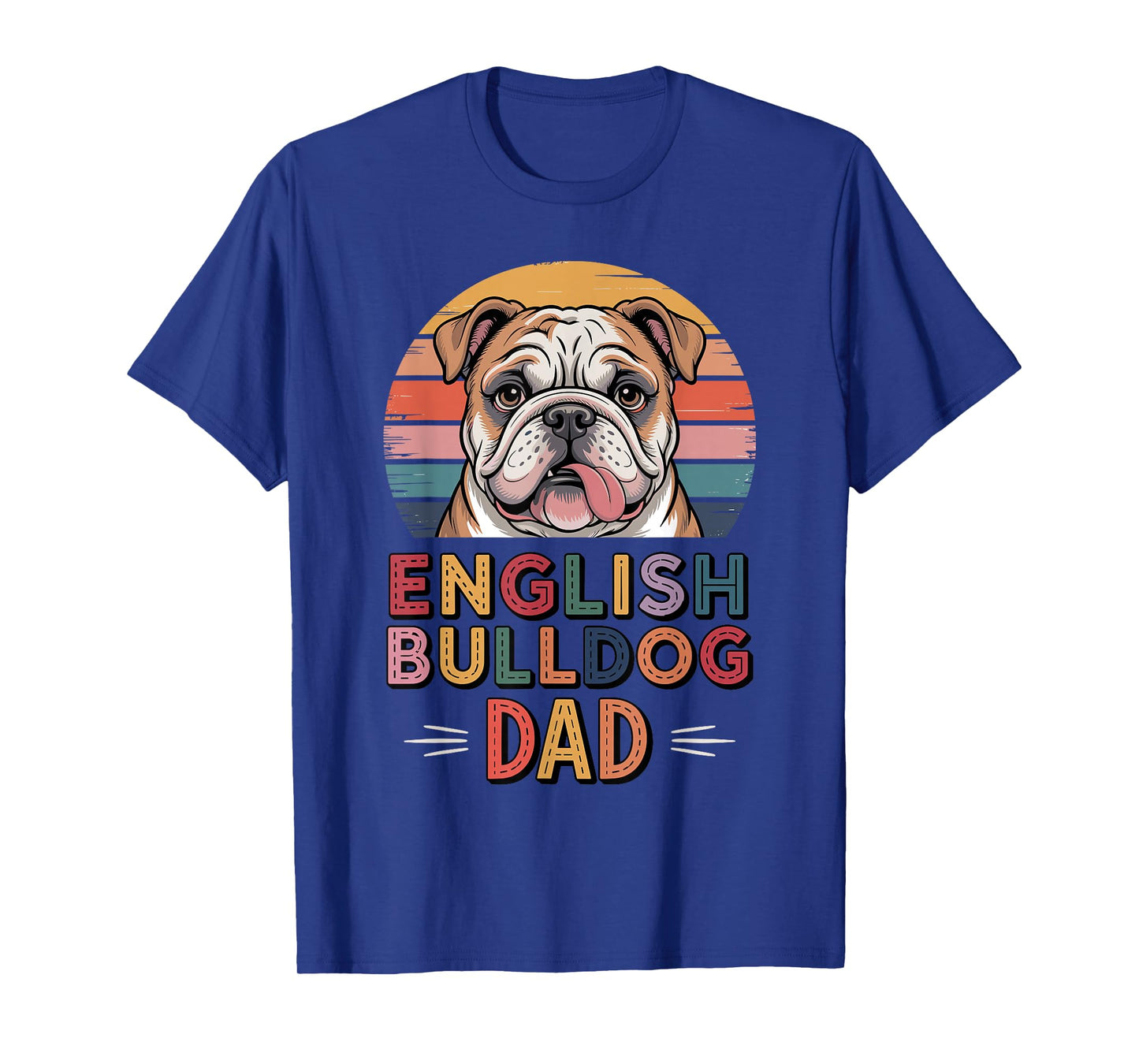 Retro English Bulldog Dad Bulldogs T-Shirt