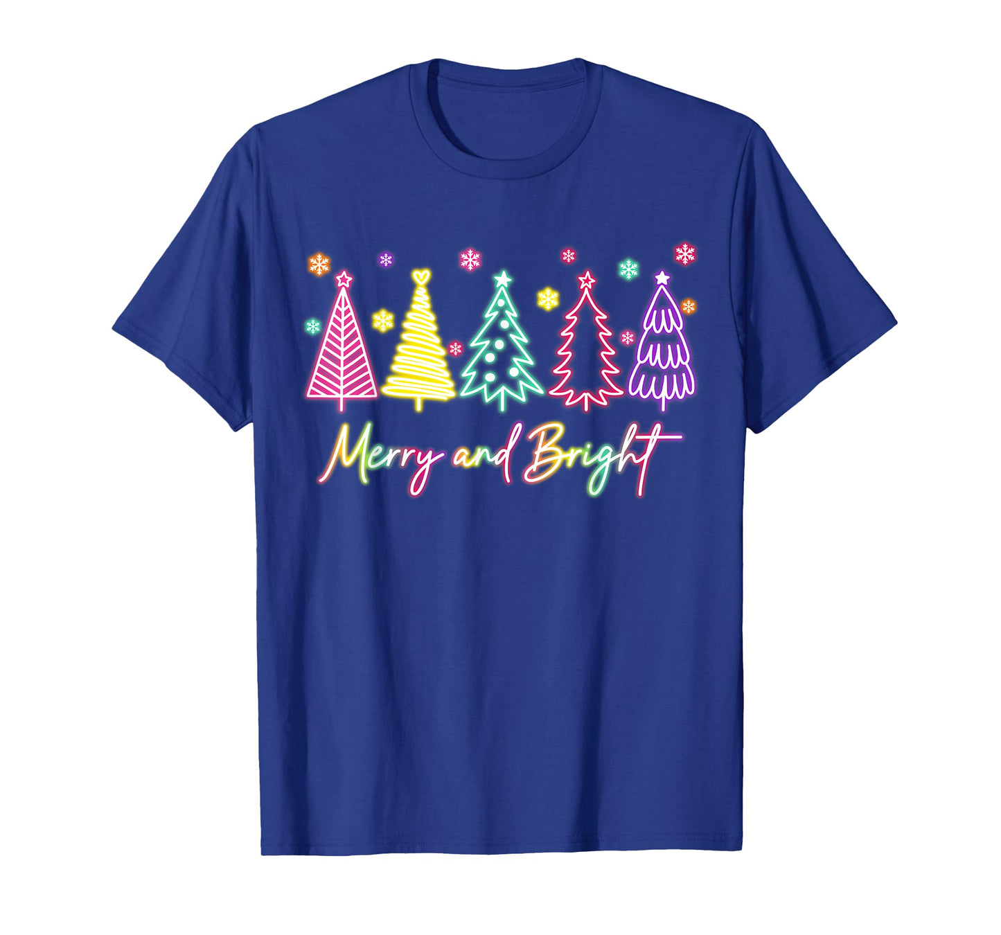 Merry Christmas Bright Christmas Tree Light Colorful Glowing T-Shirt
