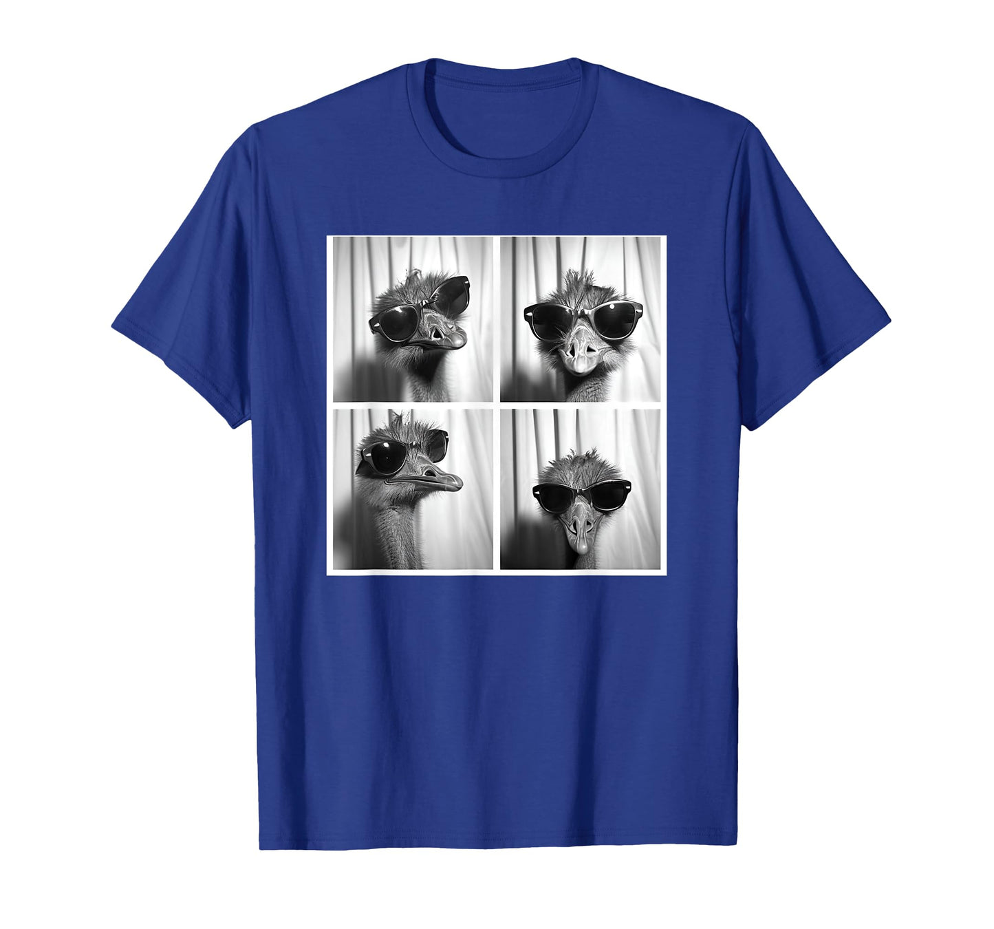 Ostrich Wearing Sunglasses Bird Face Funny Emu Lover T-Shirt