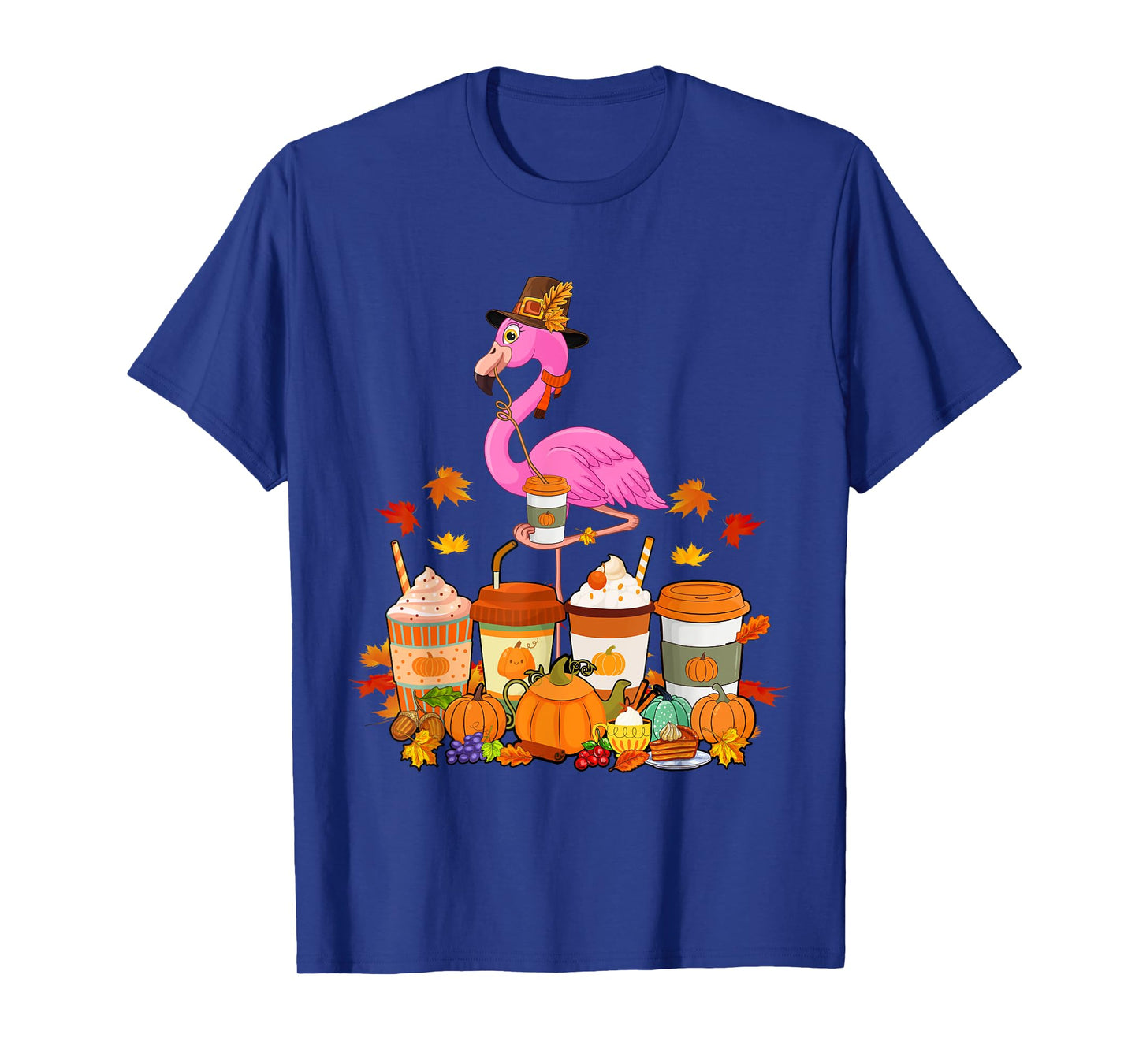 Thanksgiving Flamingo Wearing Hat Case Coffee Cups Lover T-Shirt