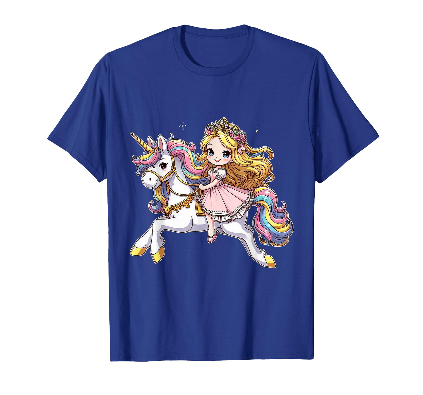 Princess Riding A Unicorn Boys Girls Men Women Kids Adults T-Shirt