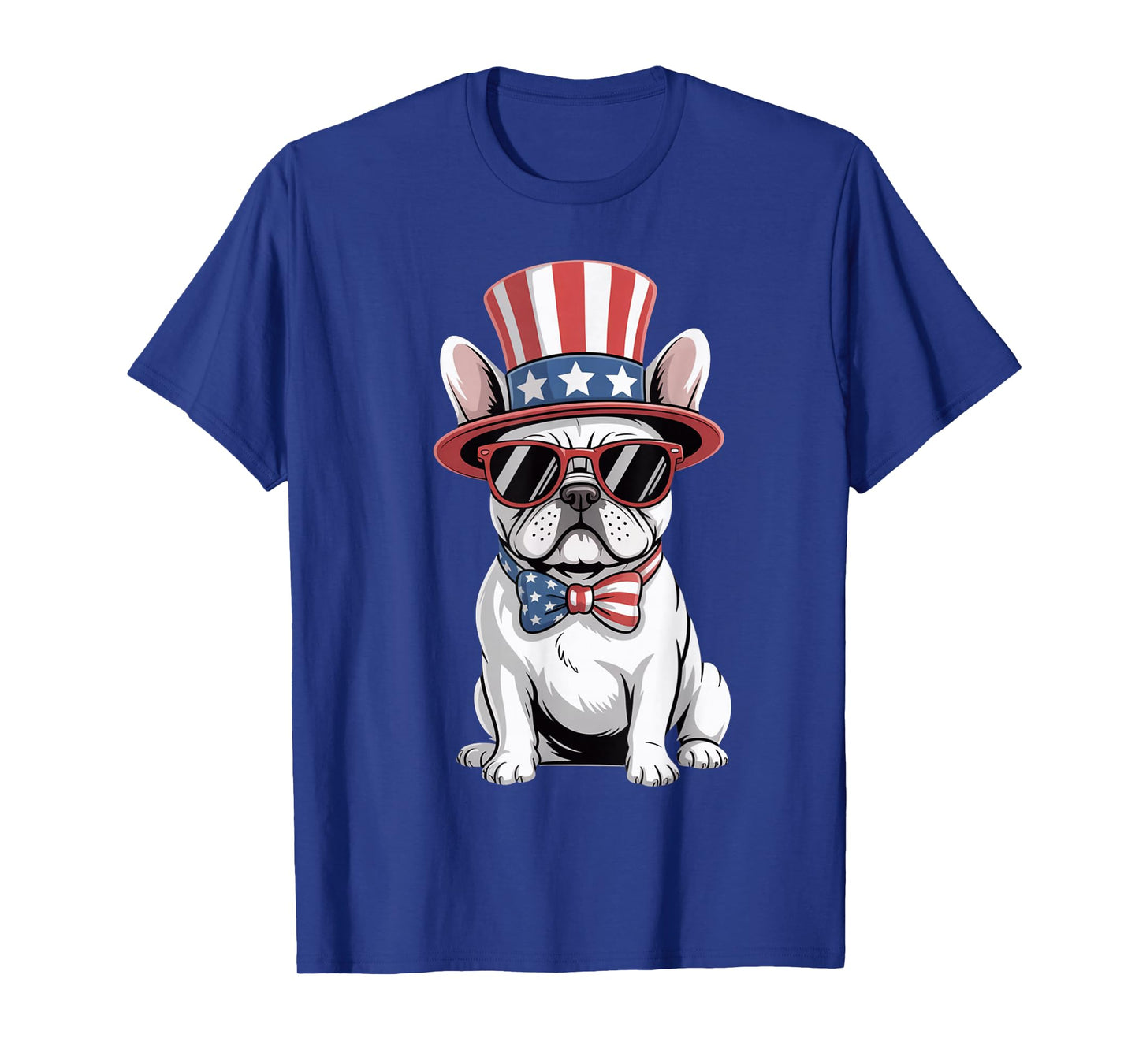 Patriotic Frenchie Dog USA Flag July 4th American Style T-Shirt