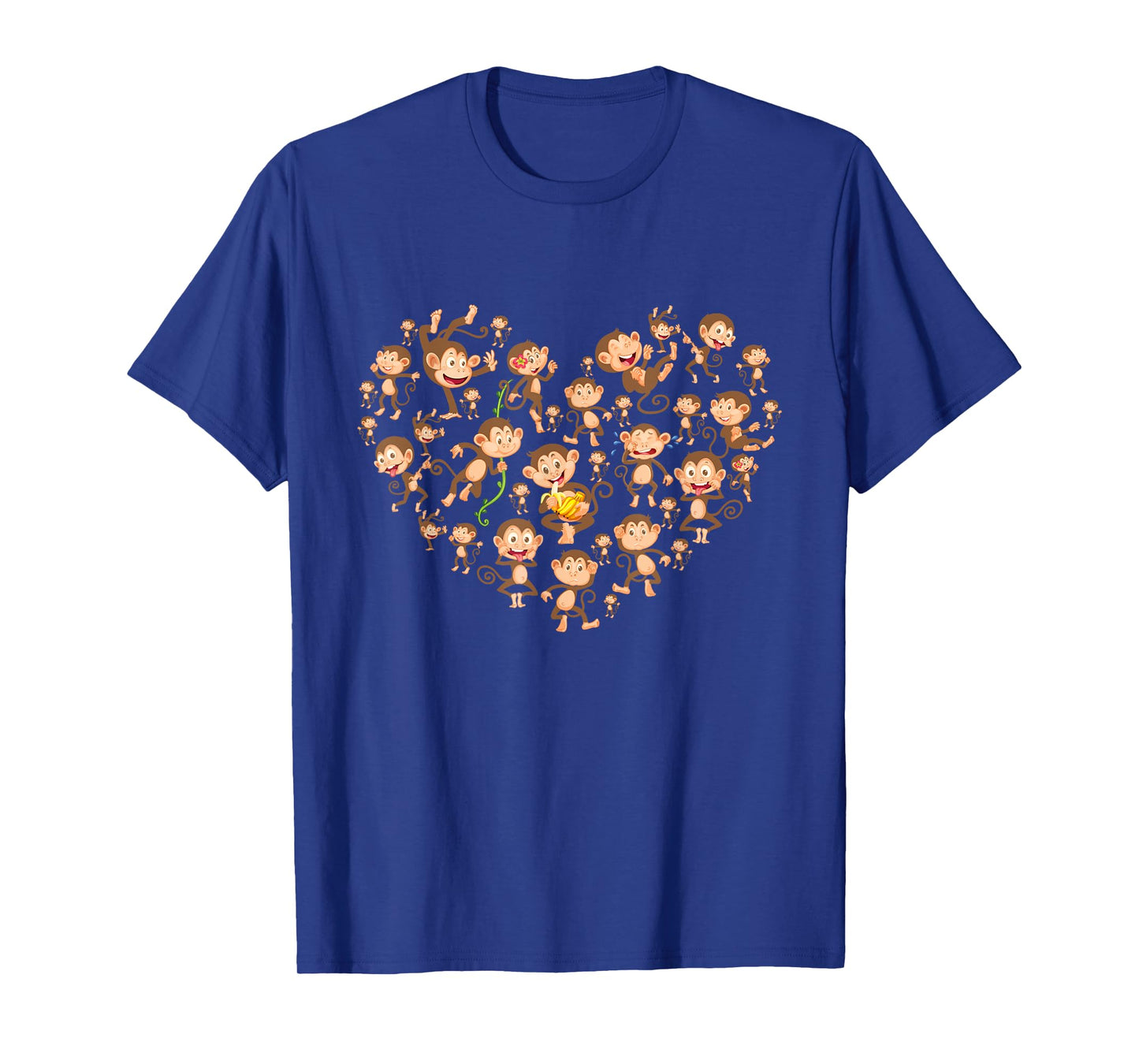Monkey Heart Shaped Design - Monkeys Primate Animal Lover T-Shirt