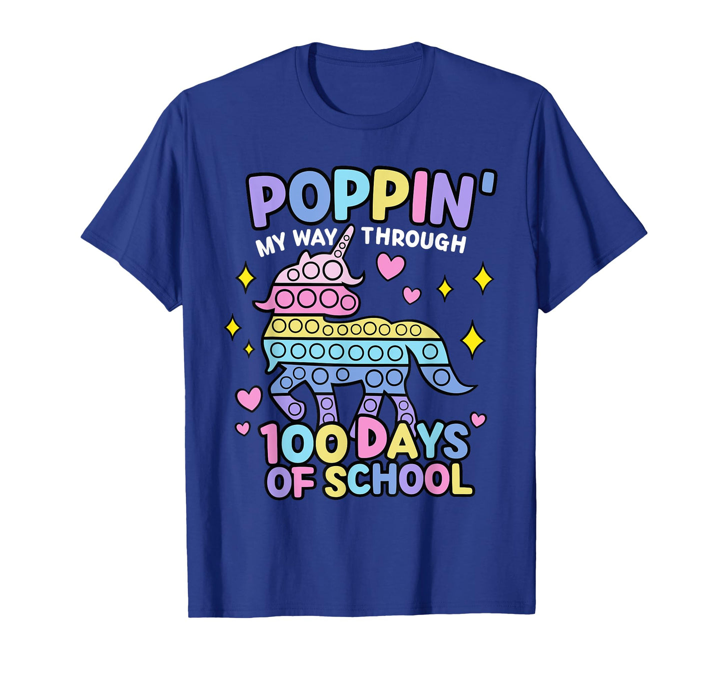 Poppin My Way Through 100 Days Of School Unicorn T-Shirt