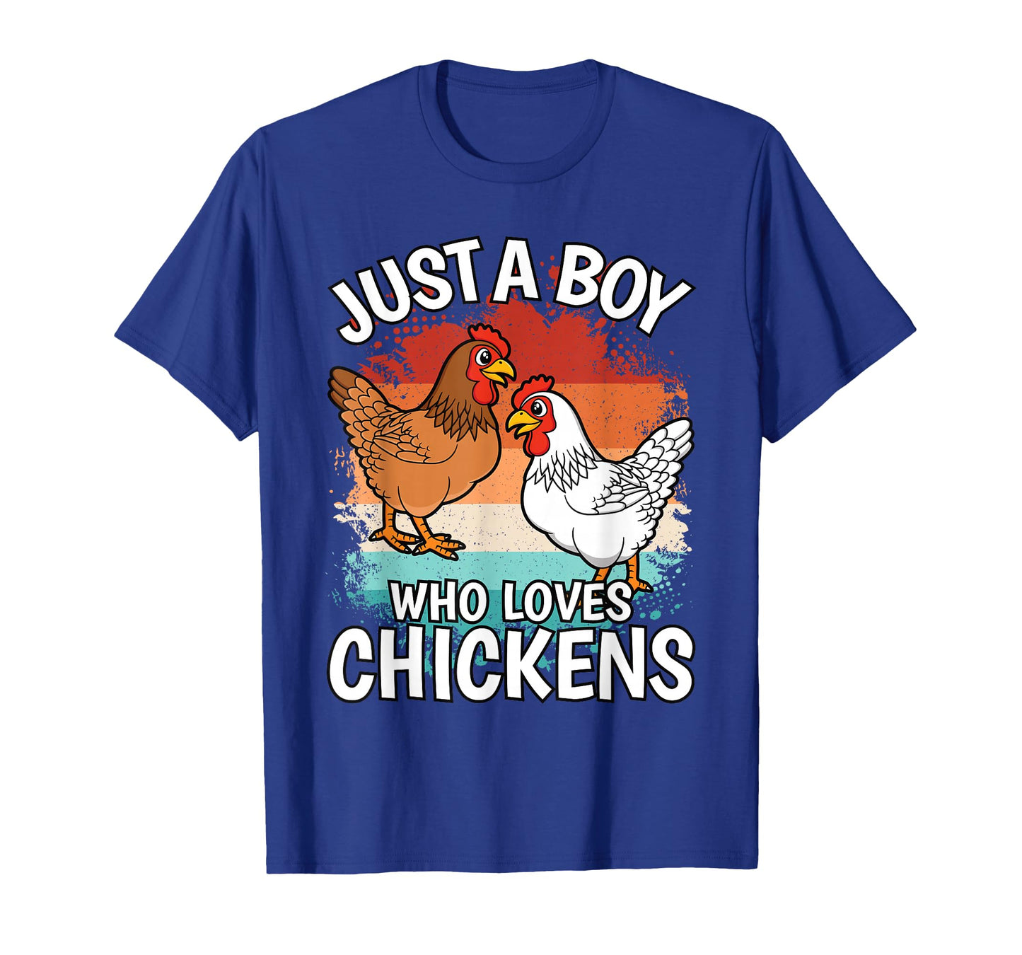 Just A Boy Who Loves Chickens Retro Farmer Farming Boys Kids T-Shirt