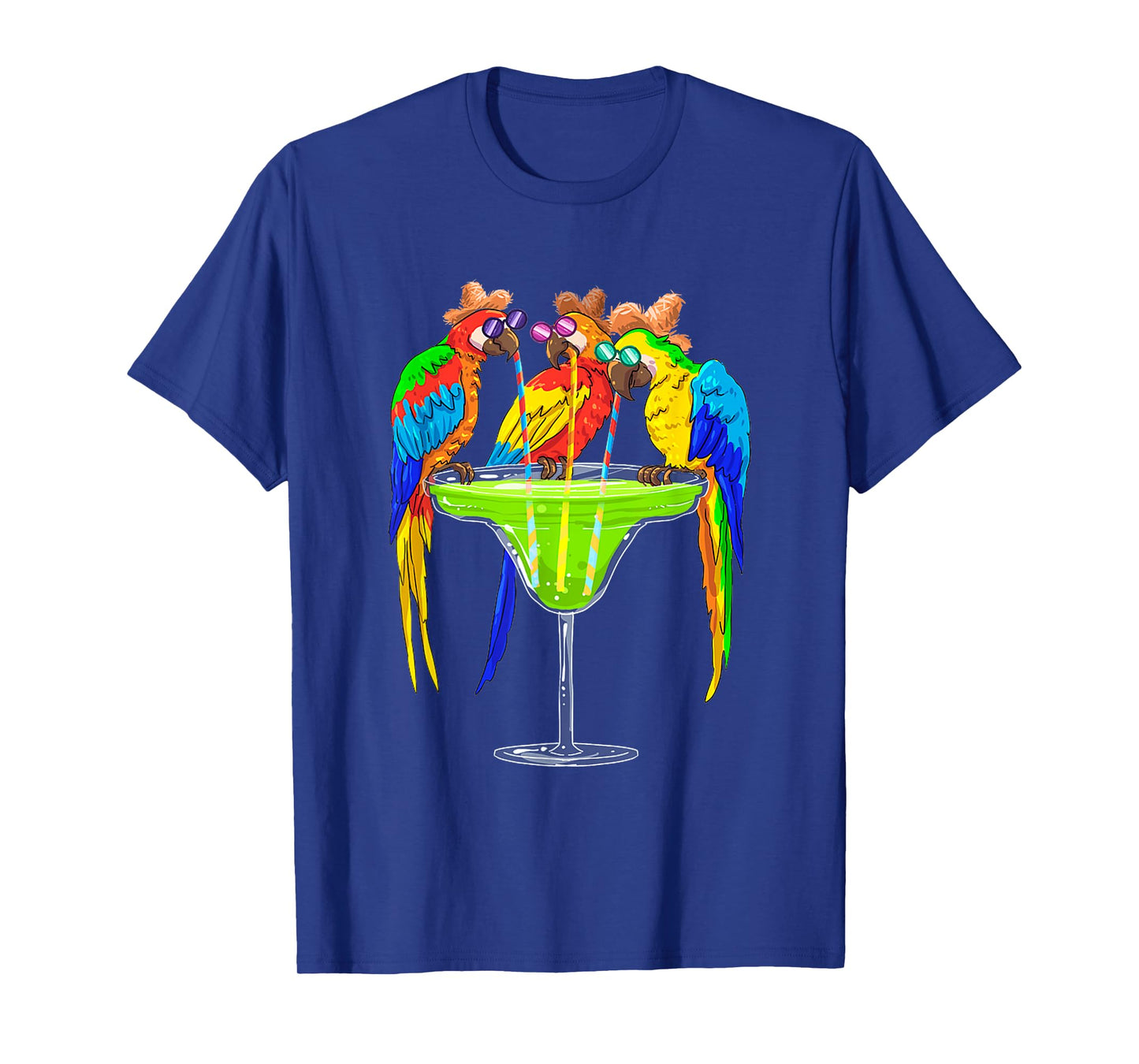 Parrots Drinking Margarita Hawaiian Vacation Birds Lovers T-Shirt