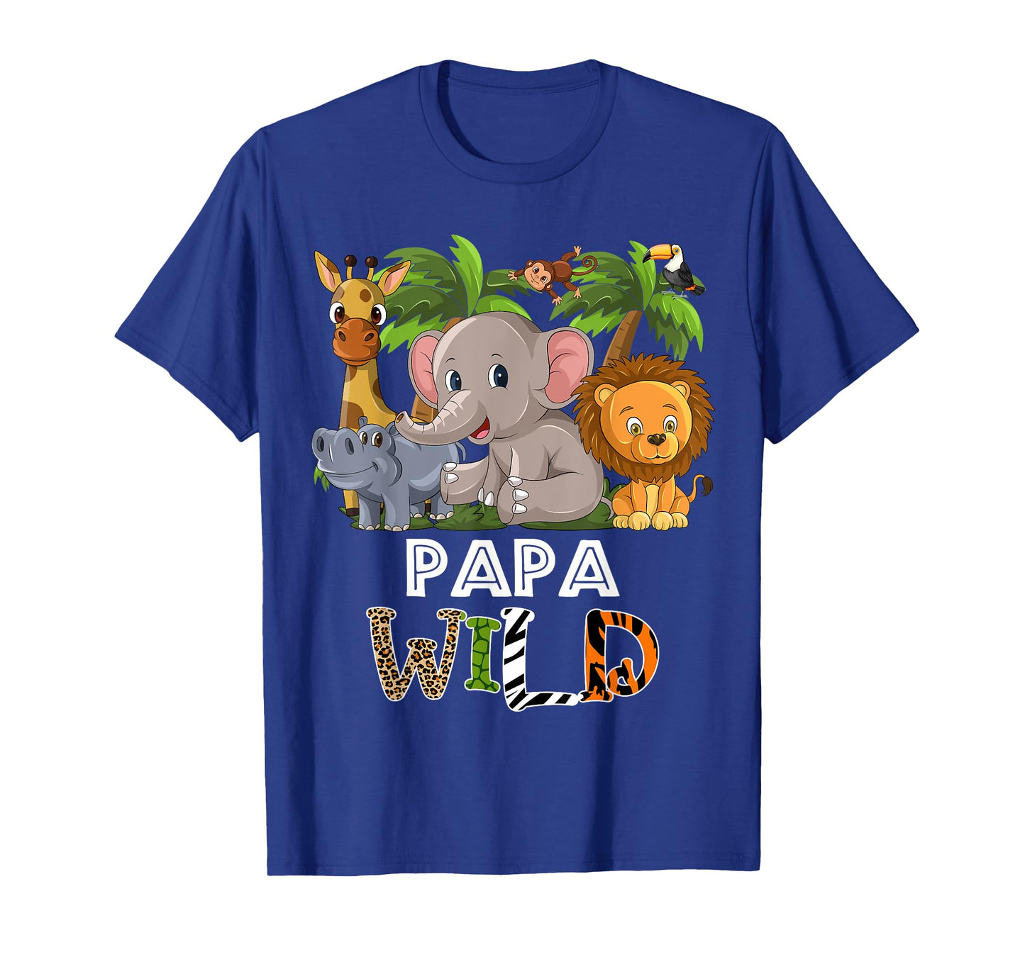 Papa Wild Zoo Theme Birthday Safari Jungle Matching Party T-Shirt
