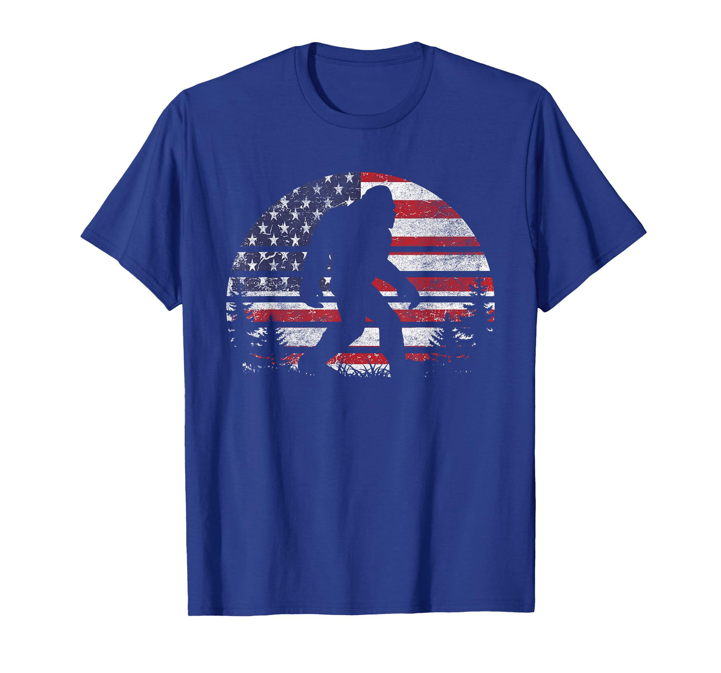 Bigfoot 4th of July American USA Flag Patriotic Sasquatch T-Shirt