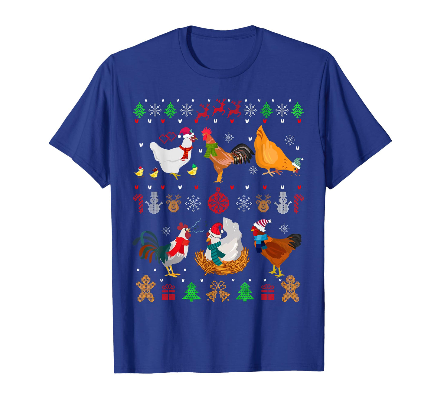 Chicken Collection Christmas Sweater Santa Chicken Farmer T-Shirt