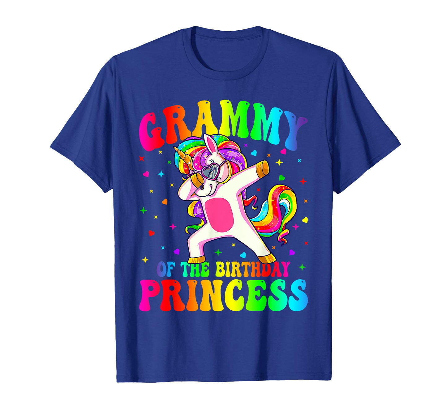 Grammy of the Birthday Princess Girl Dabbing Unicorn Mom T-Shirt