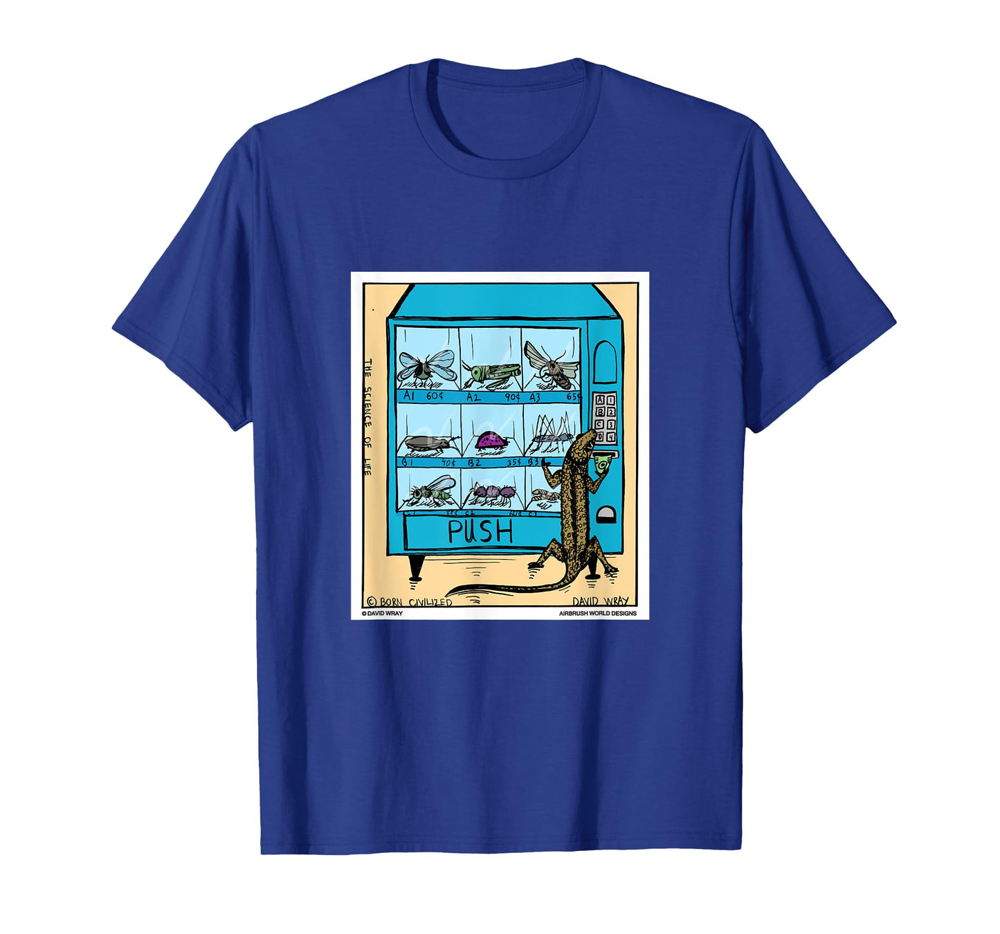 Lizard Using Insect Vending Machine Funny Reptile Gift T-Shirt