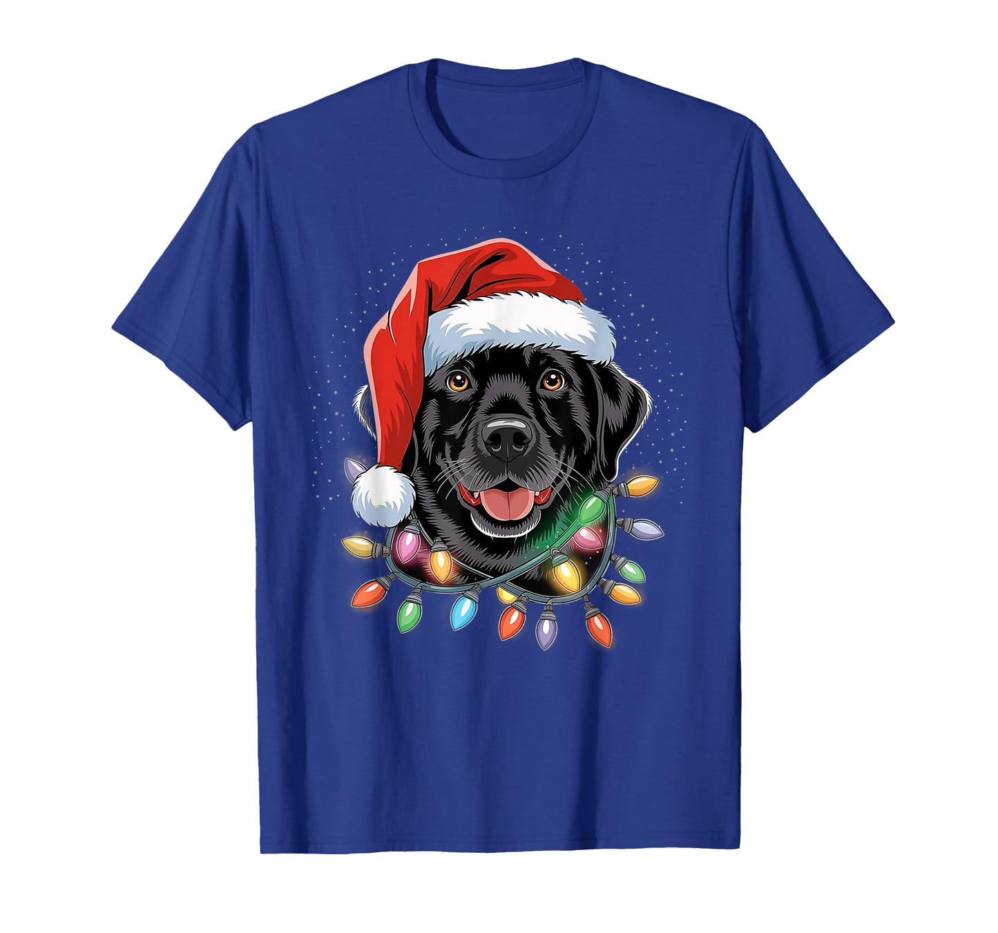 Black Lab Labrador Christmas Tree Light Pajama Dog Xmas T-Shirt for Men Women Kids