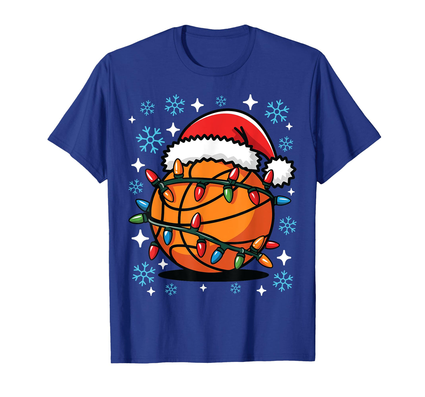 Basketball Player Xmas Santa Hat Basketball Christmas Funny T-Shirt
