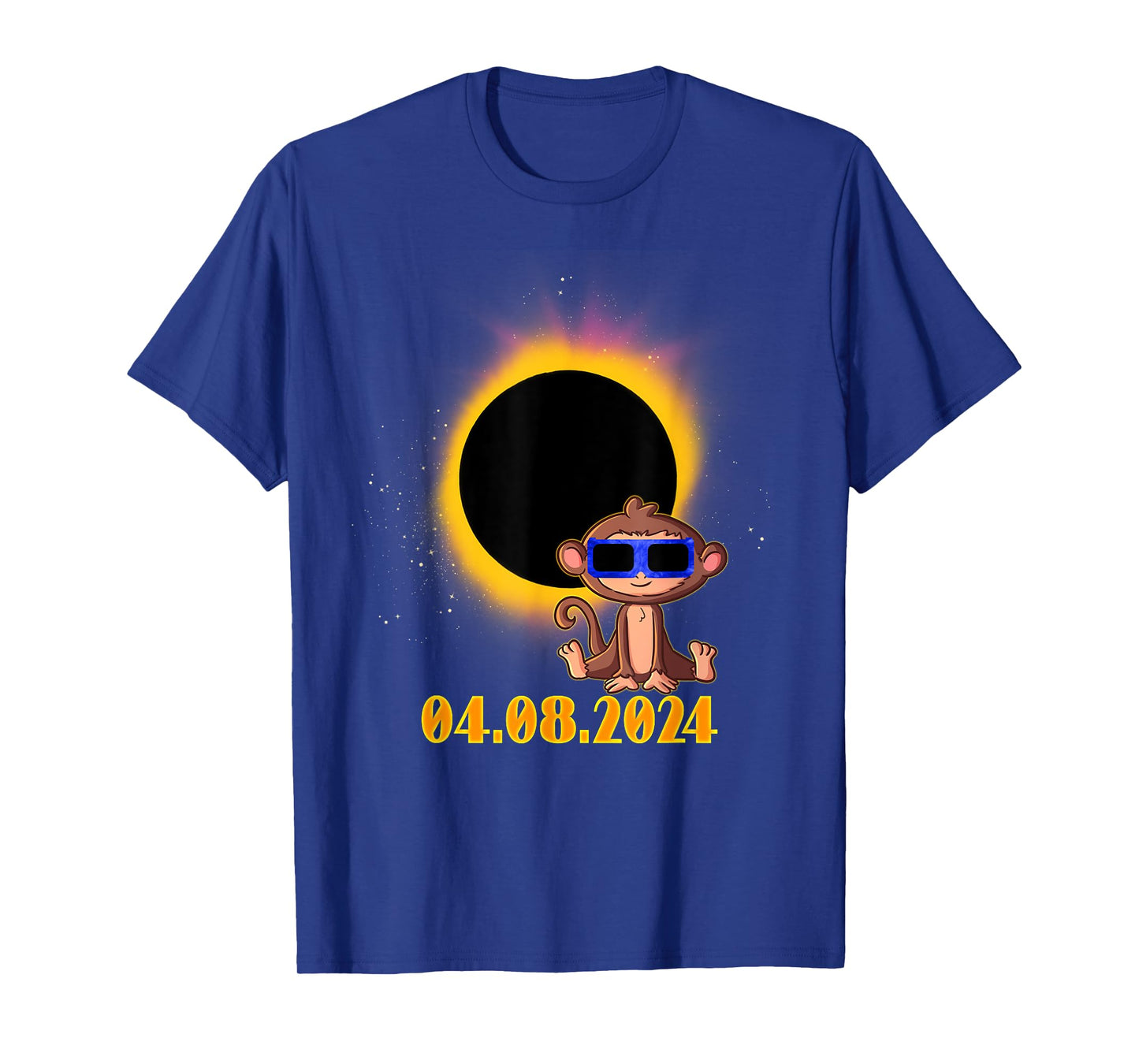 Solar Eclipse 2024 TShirt Monkey with Solar Eclipse Glasses T-Shirt