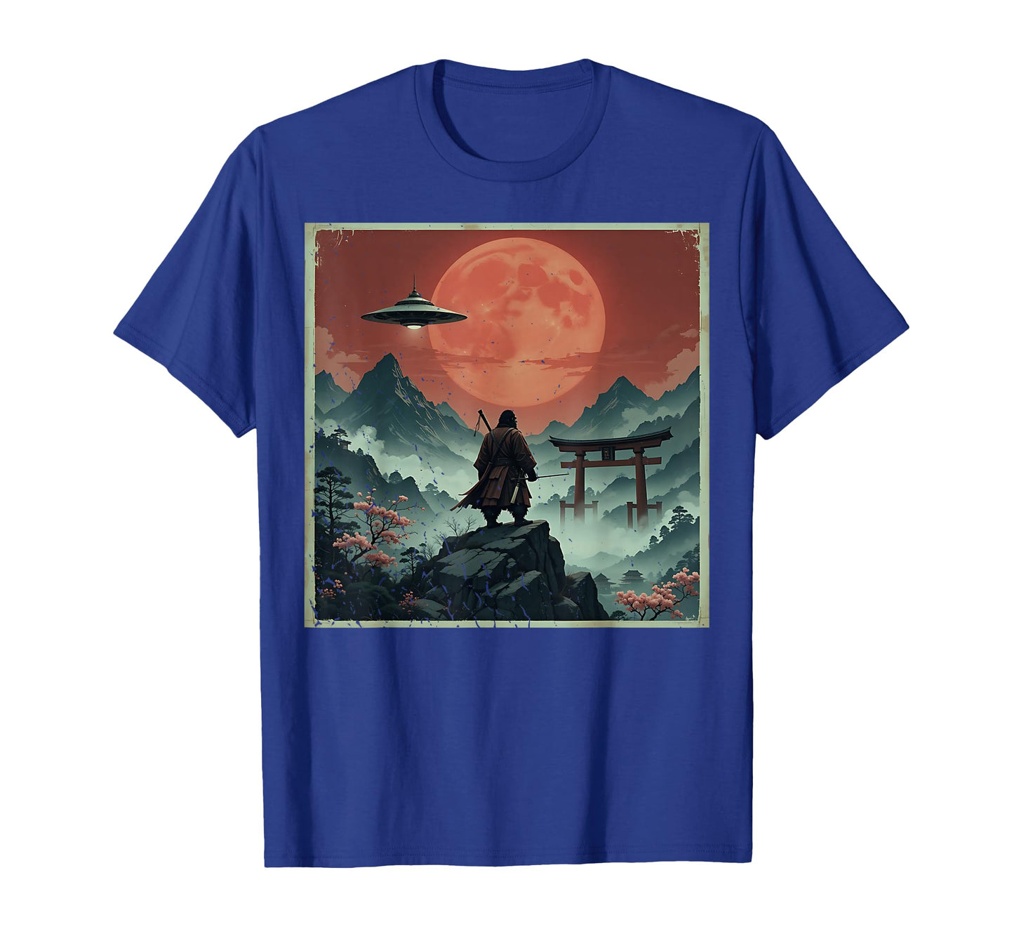 Samurai Bigfoot Japanese UFO Vintage Graphic Ukiyo-e Art T-Shirt