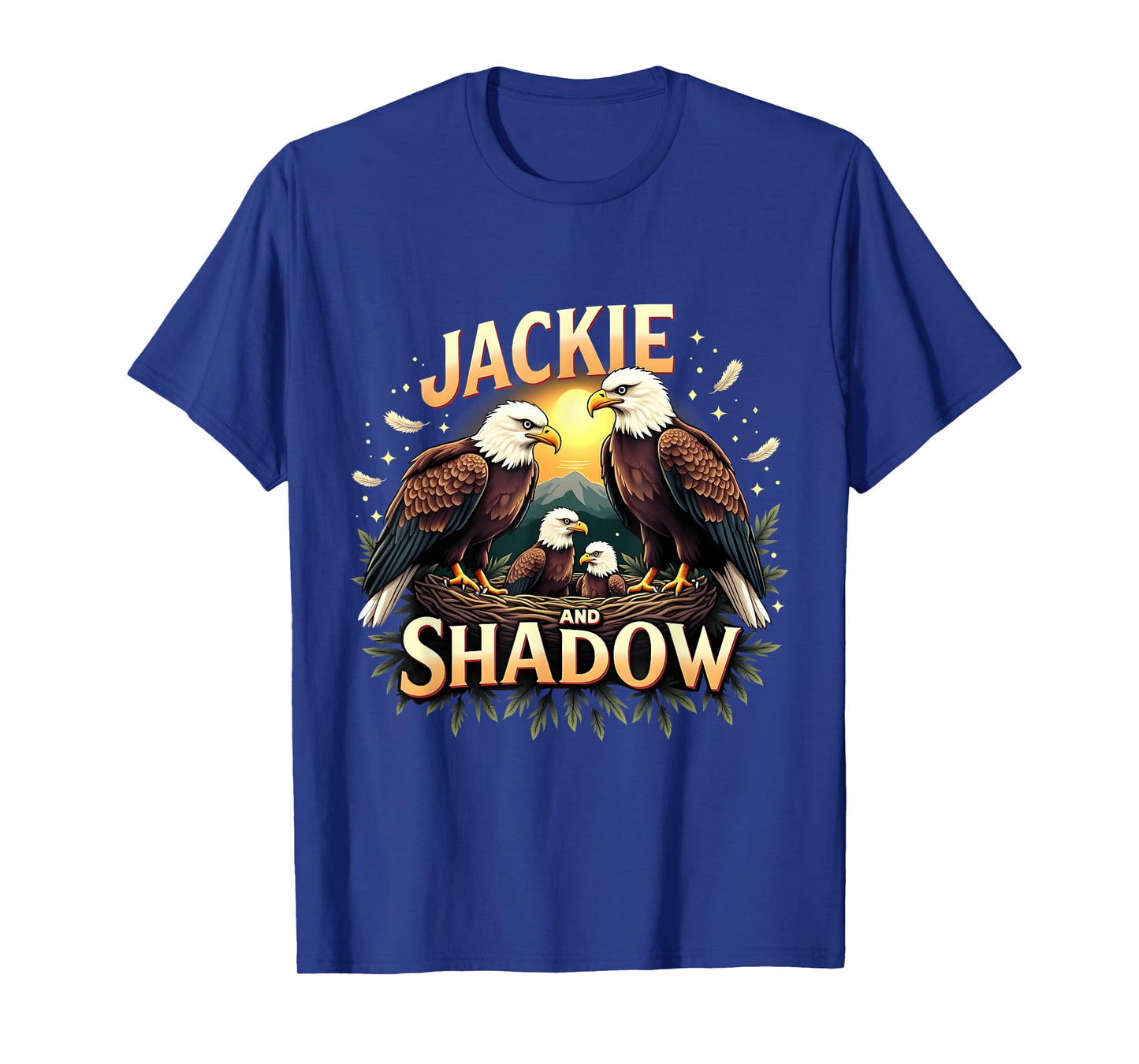 Vintage Jackie and Shadow Bald Eagle Family Graphic Costume T-Shirt