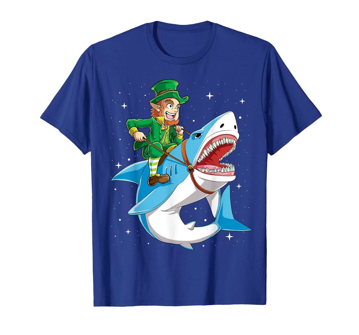 Leprechaun Riding Shark St Patricks Day Boys Girls Men Women T-Shirt